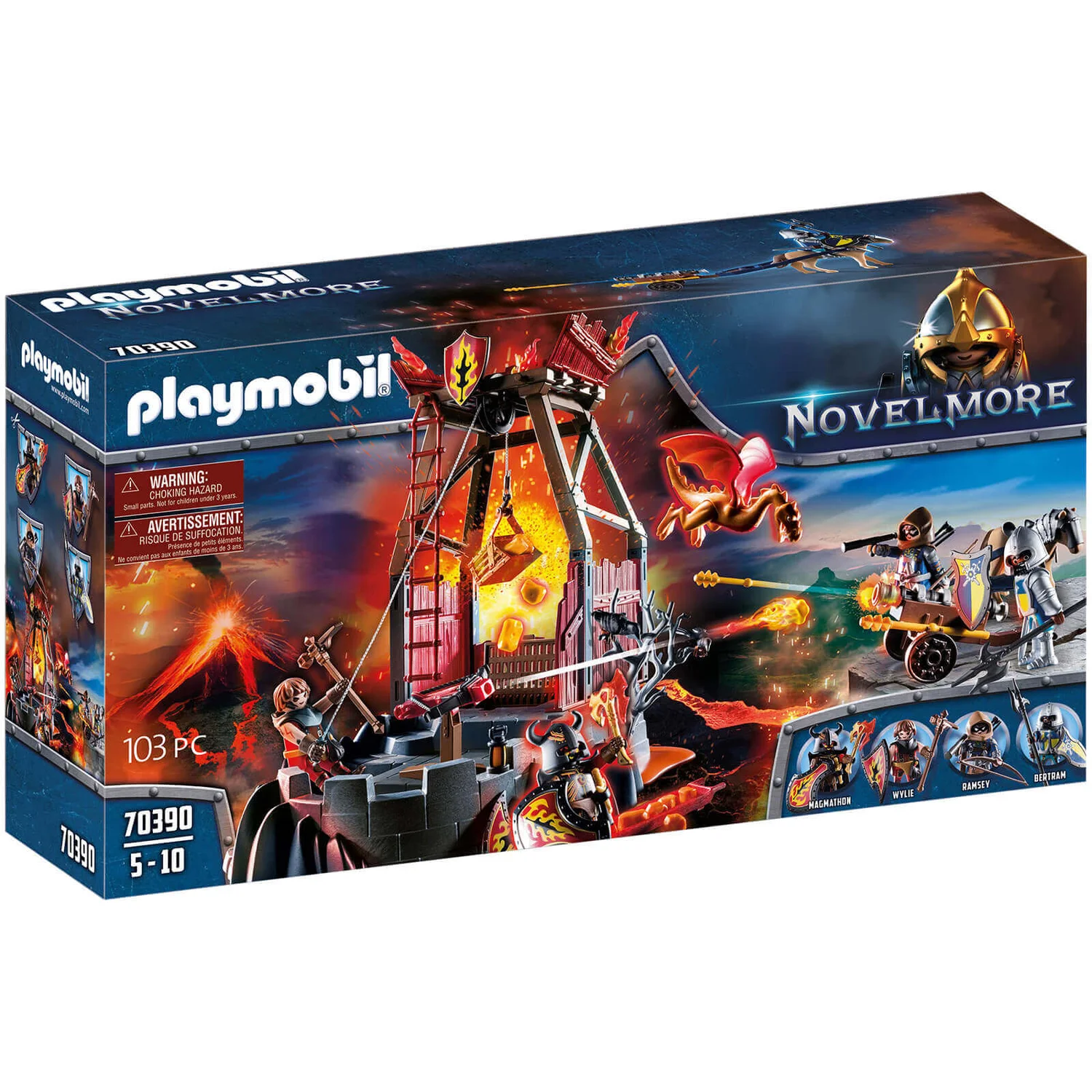 Playmobil Novelmore Knights Burnham Raiders Lava Mine with Fire Launchers (70390)