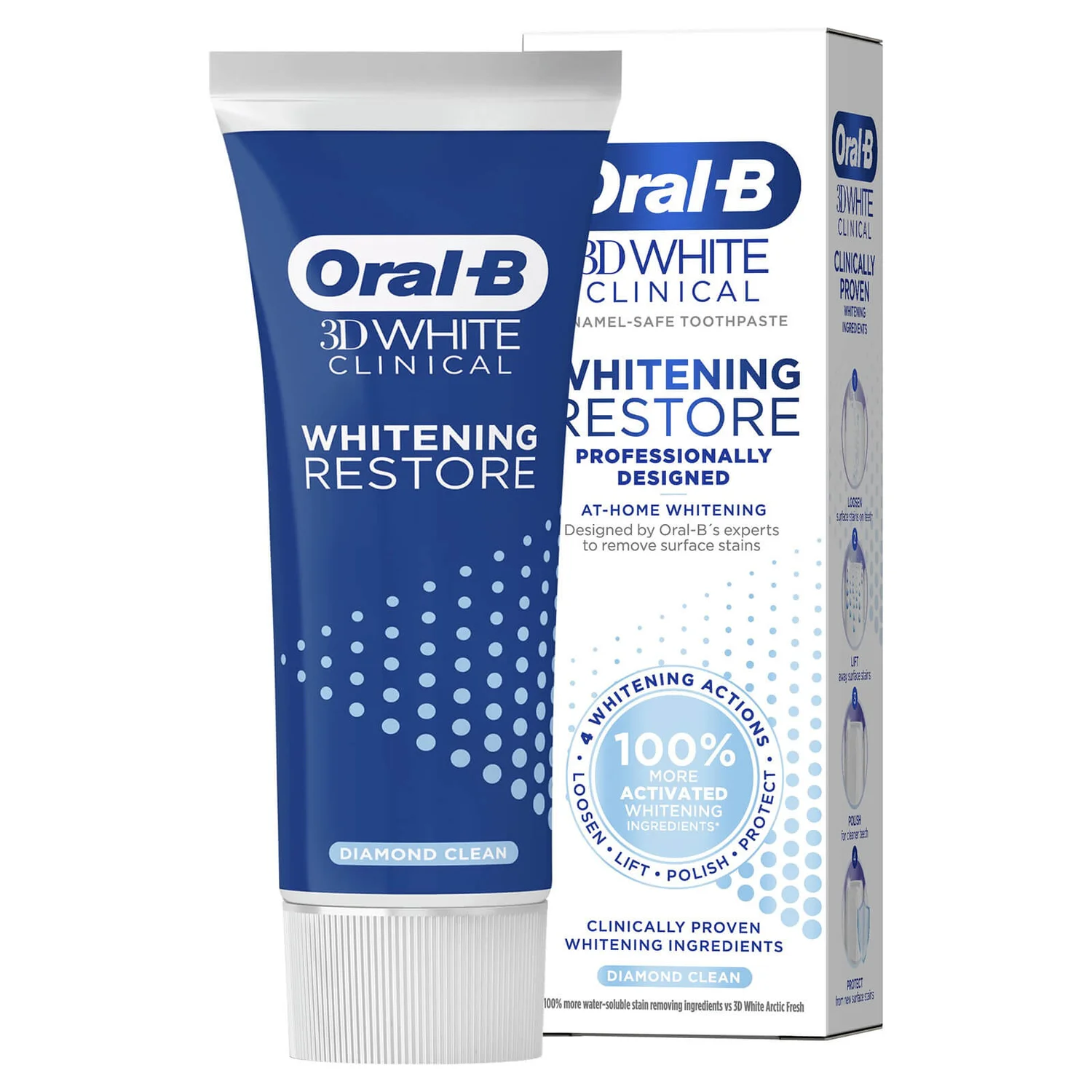 3DWhite Clinical Whitening Restore Diamond Clean Toothpaste 70ml