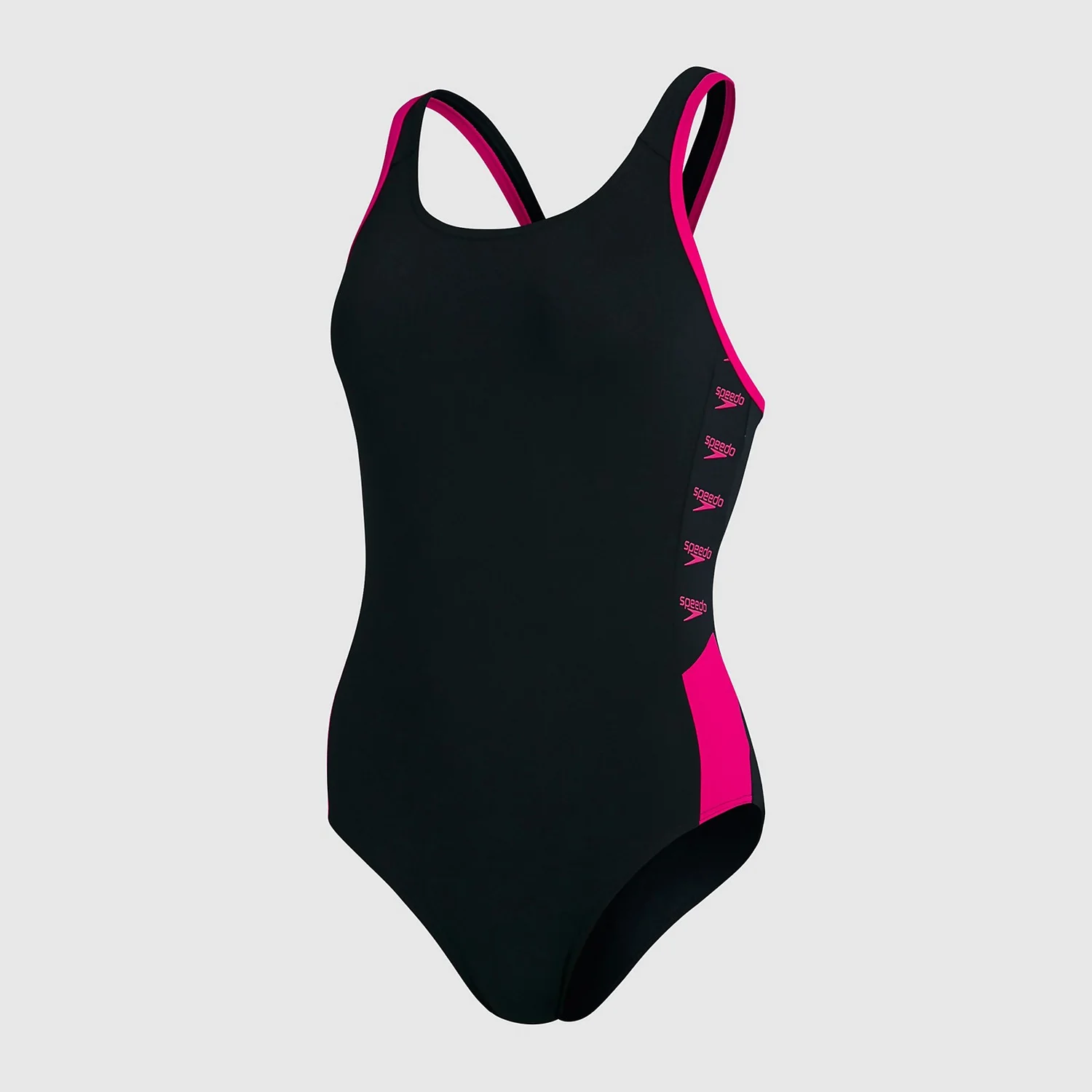 Women's Boom Logo Splice Muscleback Swimsuit Black