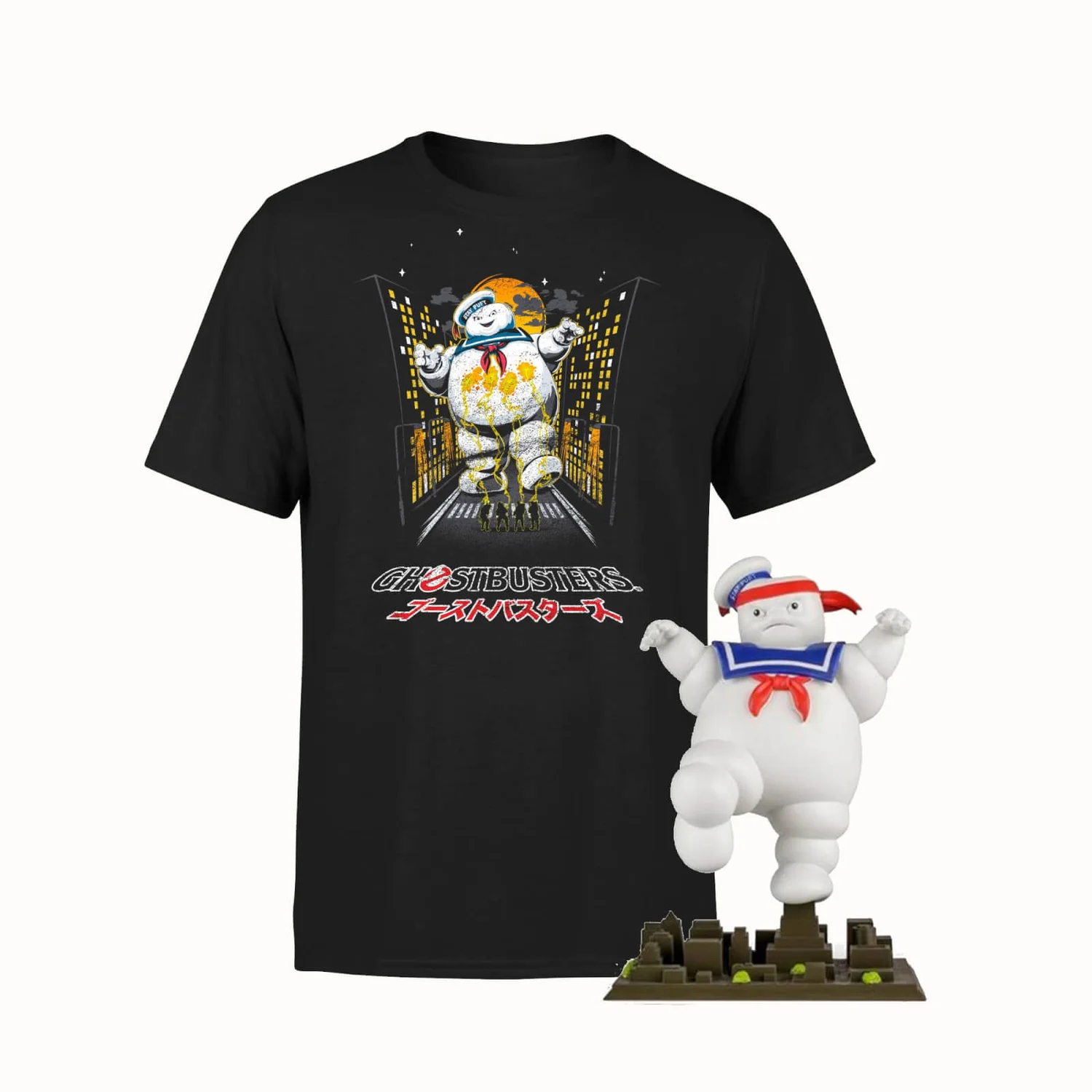 Ghostbuster Stay Puft Marshmallow Collectible And T-Shirt Bundle