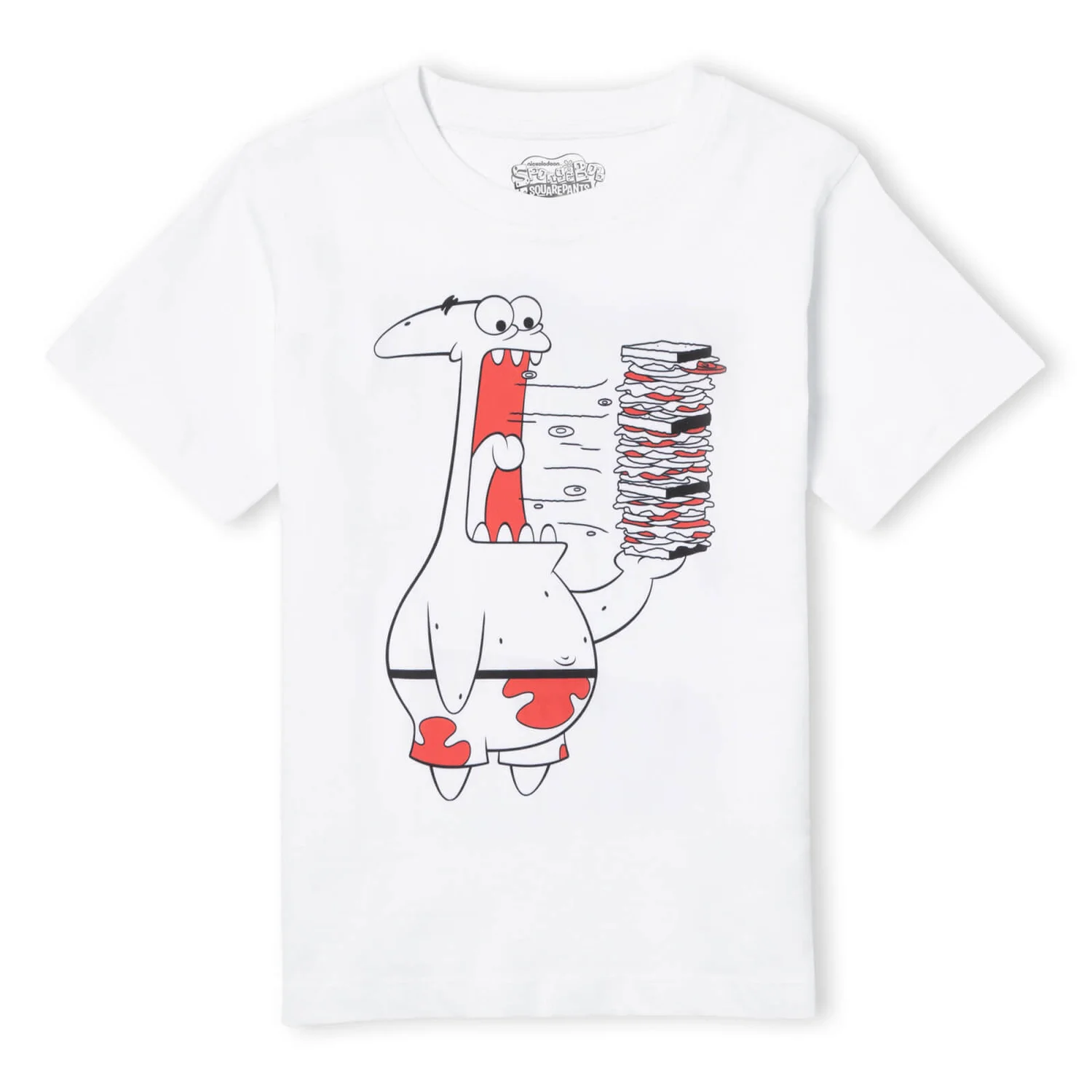 Spongebob Squarepants Patrick Munching Krabby Patties Kids' T-Shirt - White