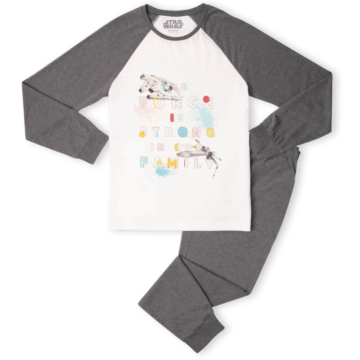 Star Wars The Force Is Strong In Our Family Men's Pyjama Set - White/Grey