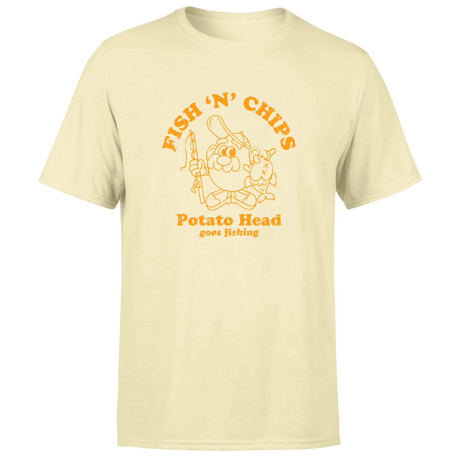 Mr. Potato Head Fish N Chips Men's T-Shirt - Cream