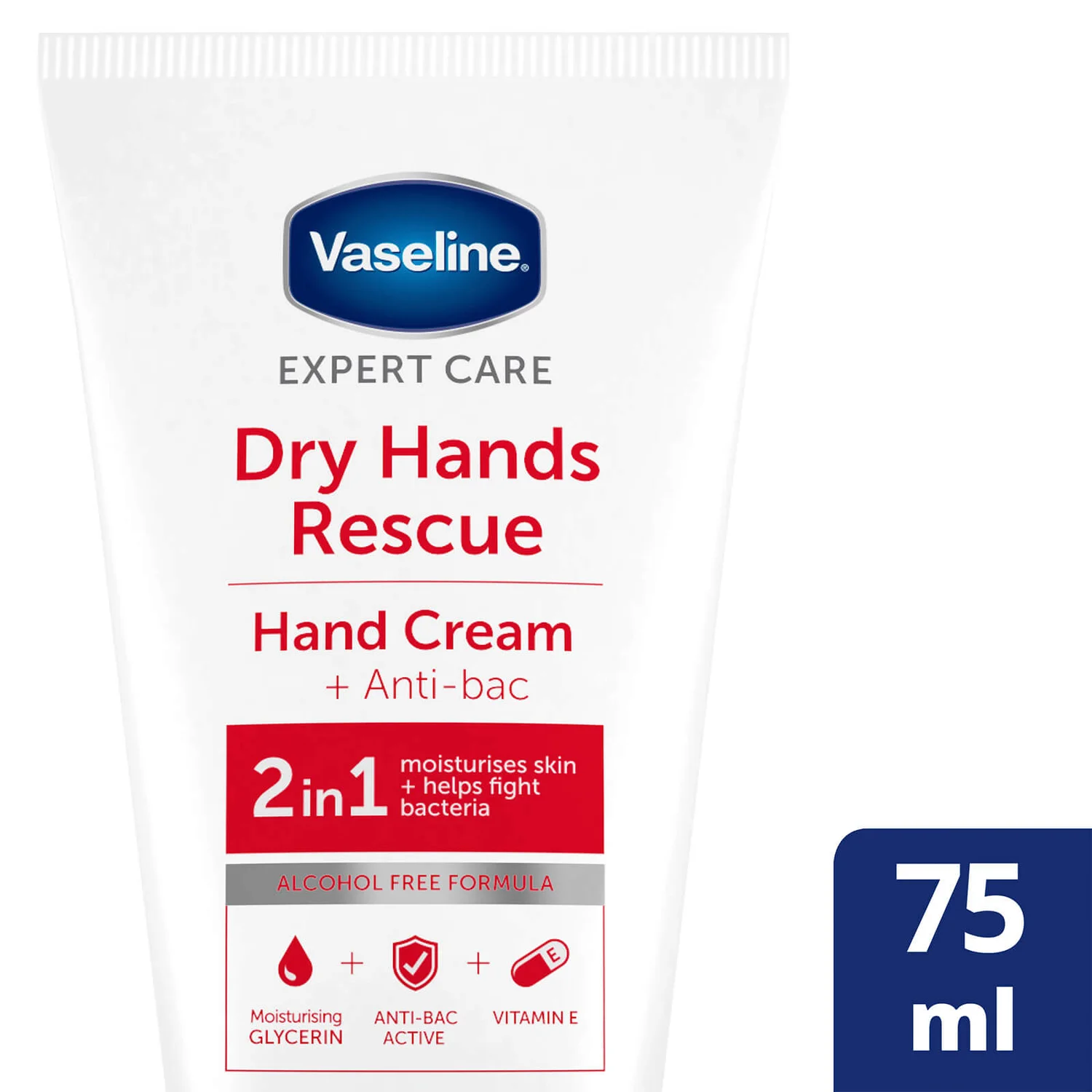 Vaseline Rescue Hand + Anti Bac Hand Lotion Tube 75ml Vaseline Rescue antibakteriální krém na ruce 75 ml