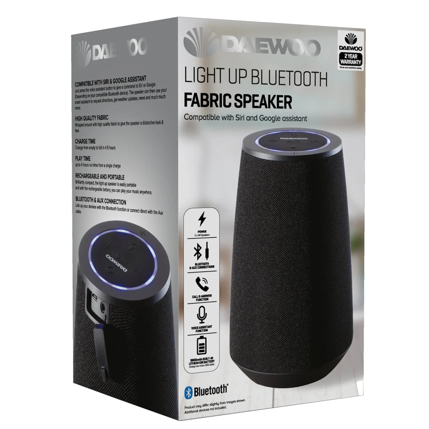 Daewoo Fabric Bluetooth Speaker With Smart Assistant