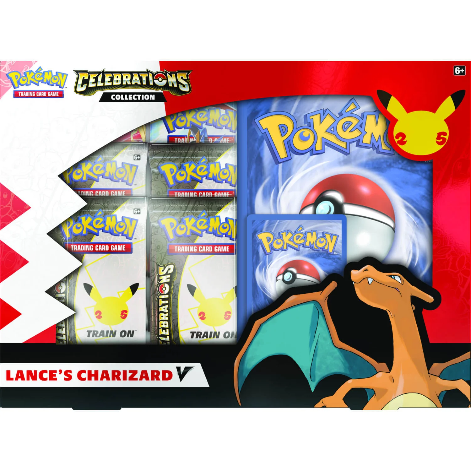 Pokémon TCG: Celebrations V Box - Lance's Charizard V & Dark Sylveon V (25th Anniversary)