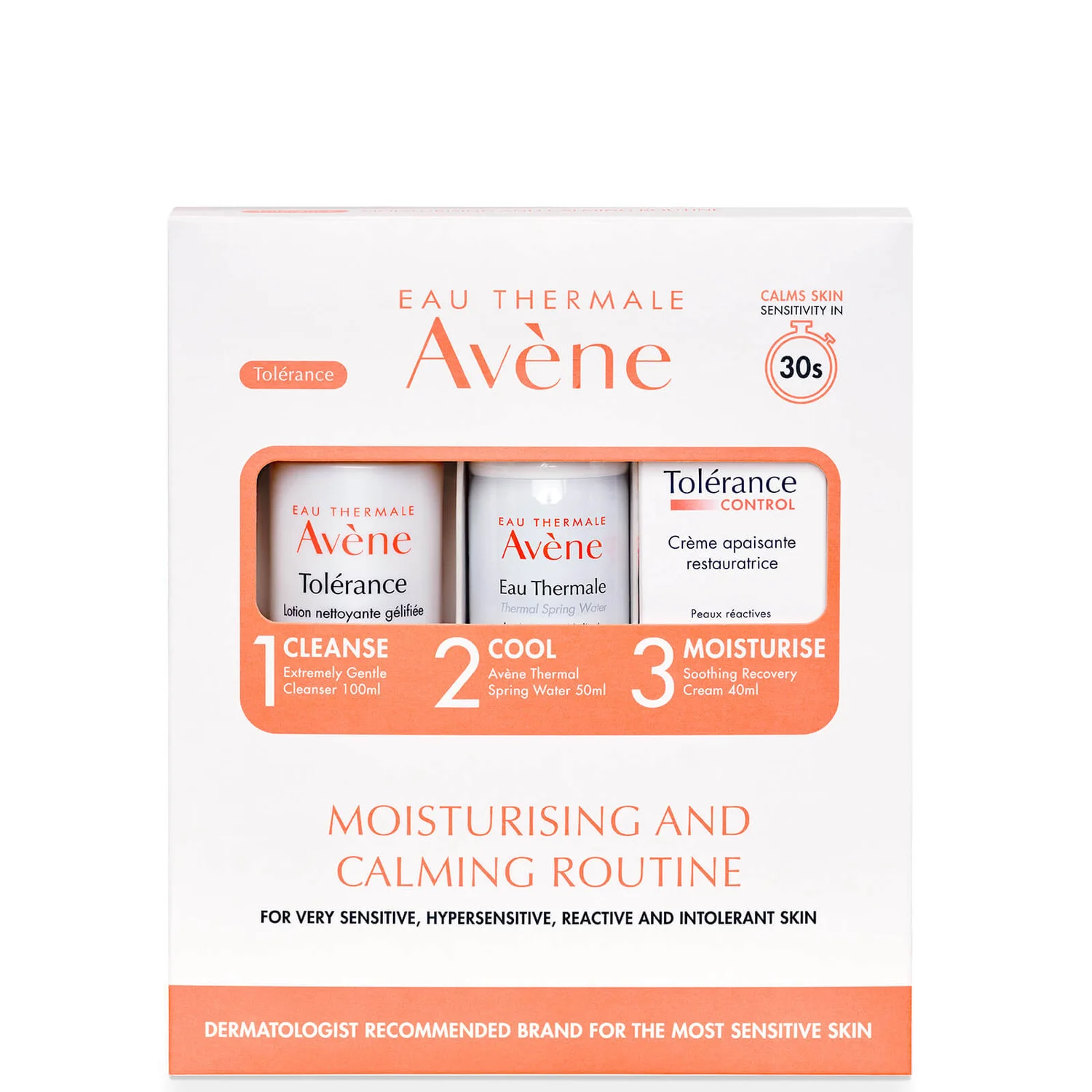 Avène Tolerance Moisturising and Calming 3-Step Routine Kit for Very Sensitive Skin