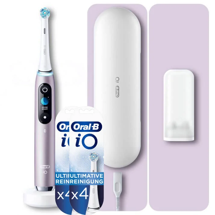 Oral-B iO 9 Elektrische Zahnbürste, Lade-Reise-Etui, rose quartz