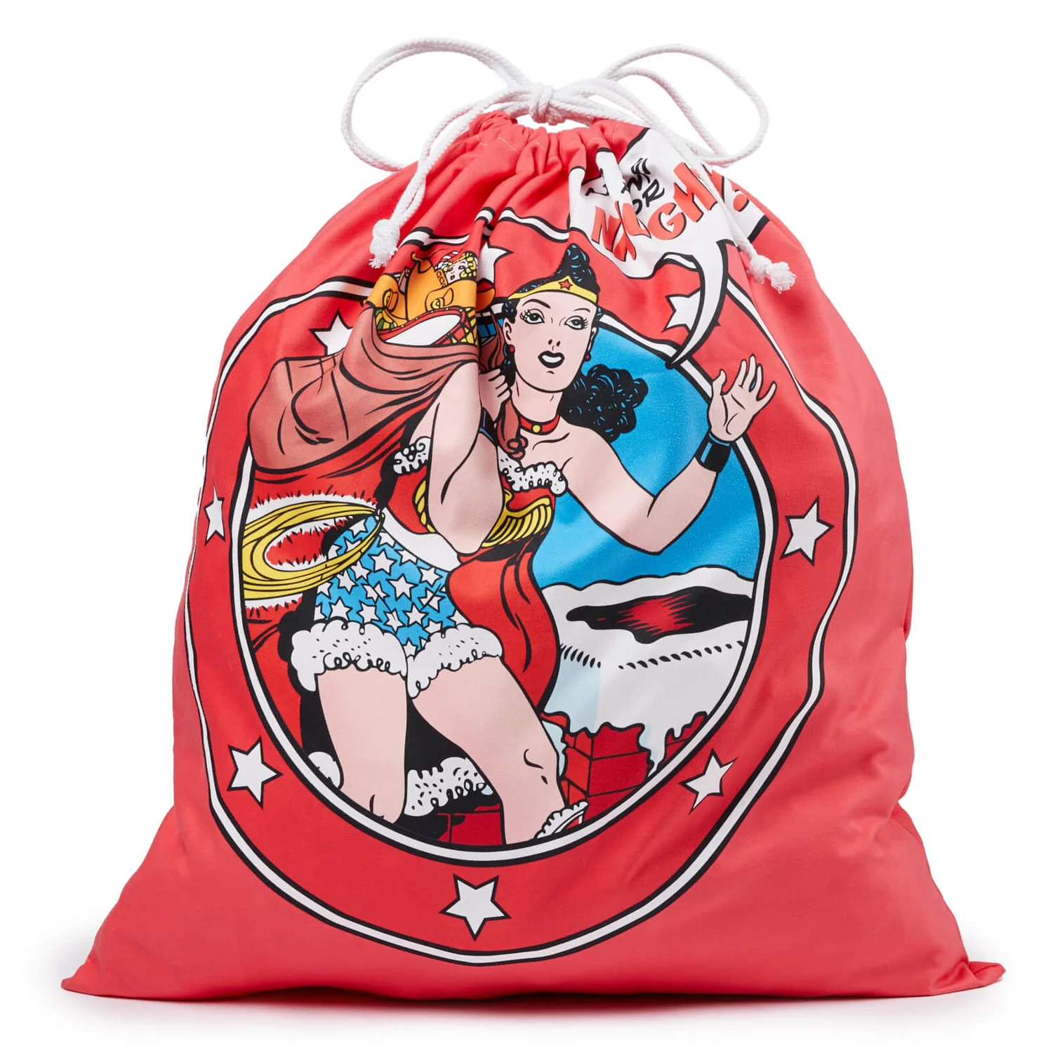 Wonder Woman No Time For Naughty Christmas Santa Sack