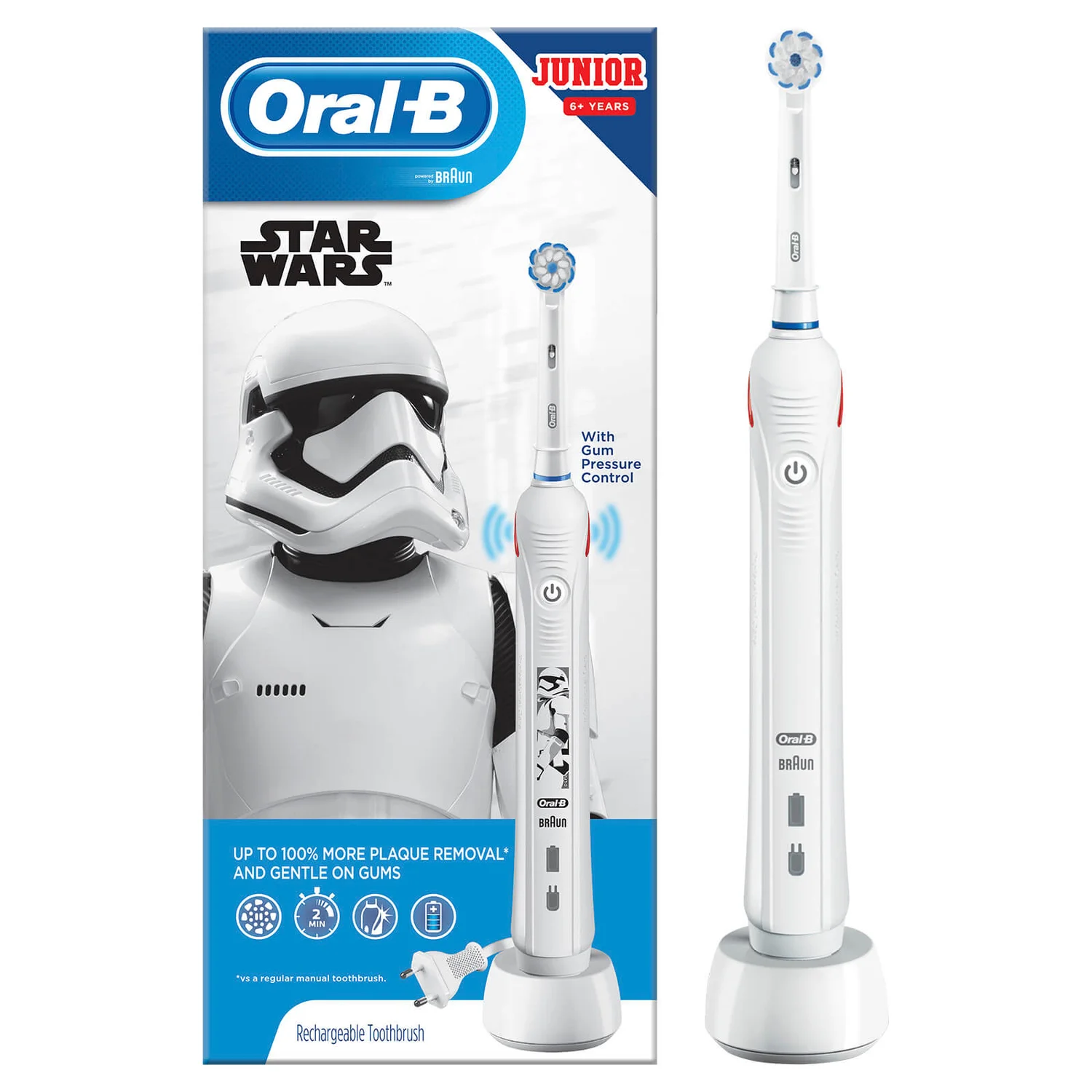 Oral B Junior Star Wars Electric Rechargeable Toothbrush for Ages 6+