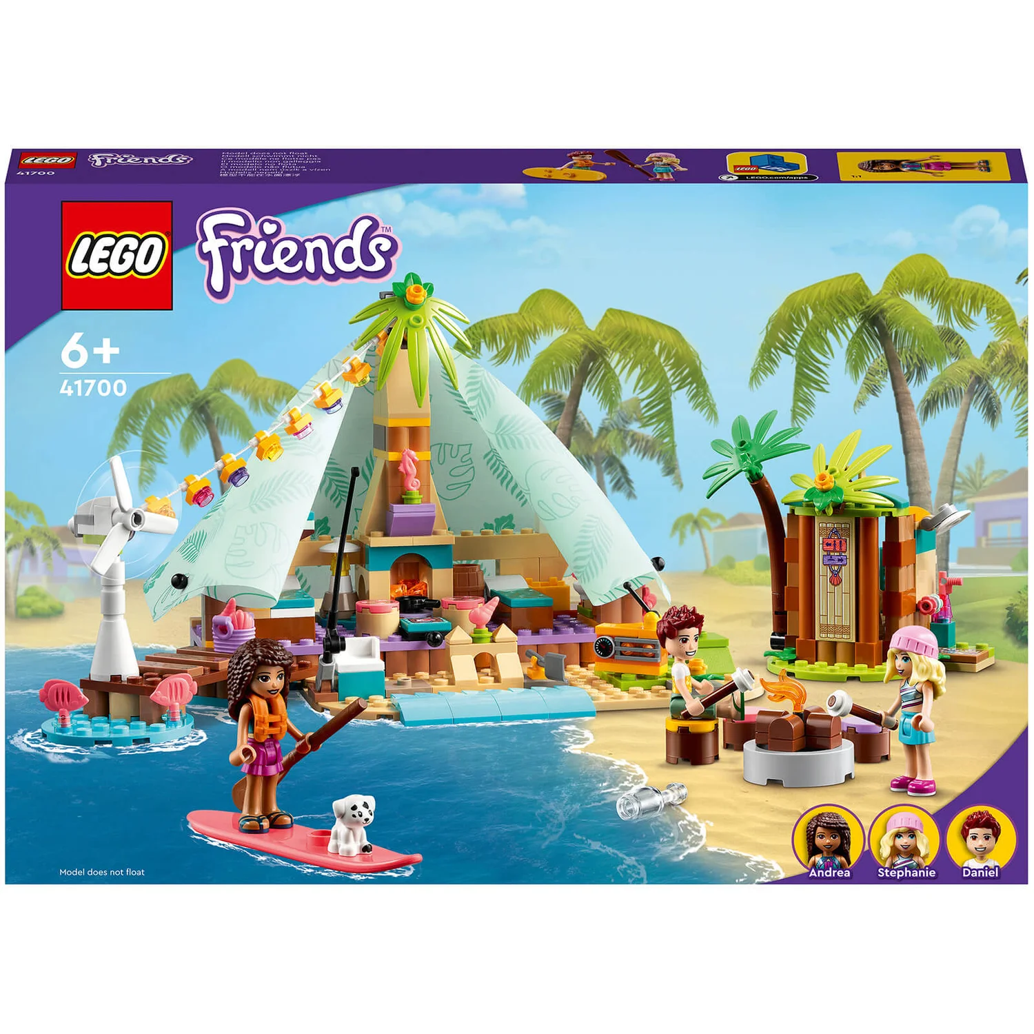 LEGO Friends: Beach Glamping Tent Camping Nature Set (41700)