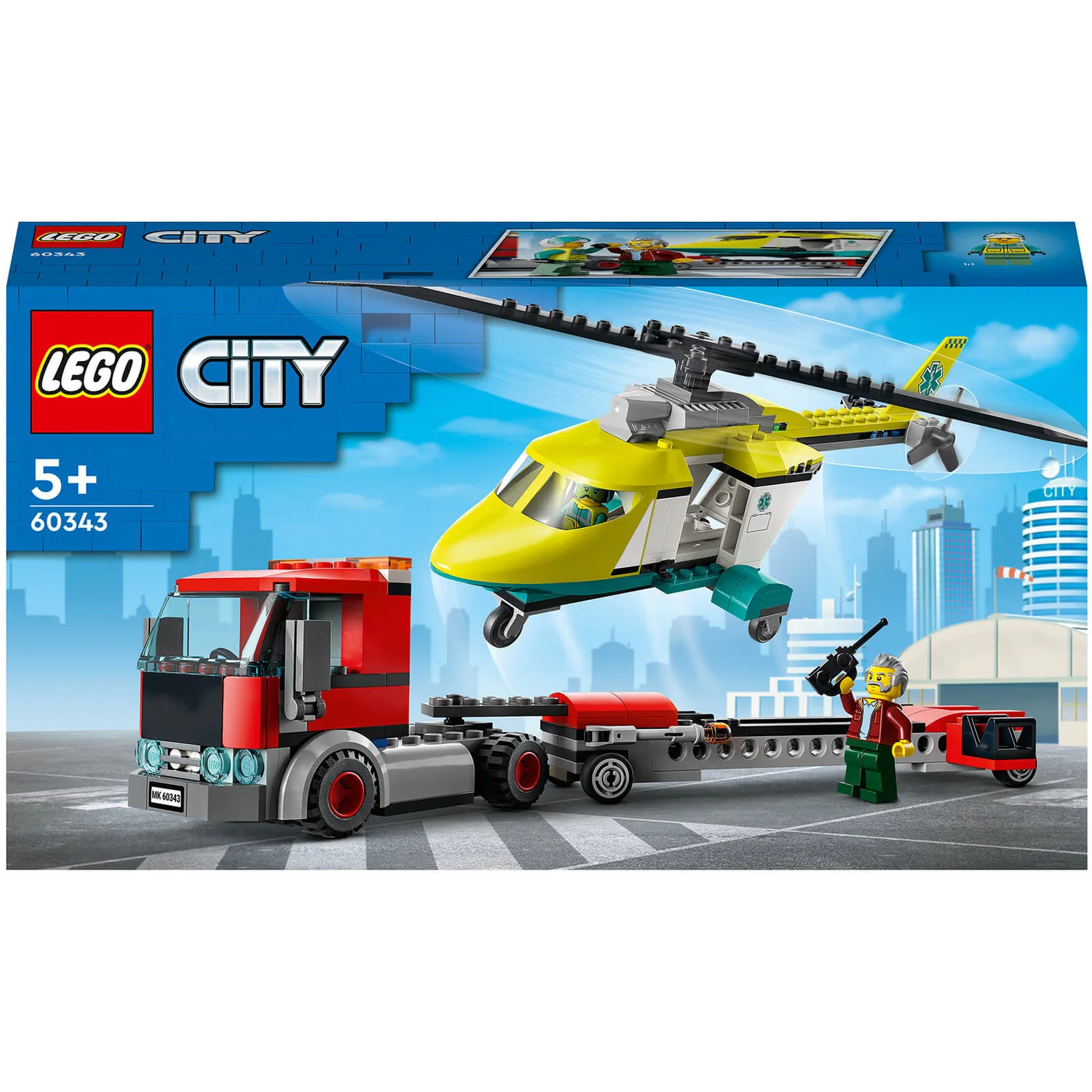 LEGO City: Rescue Helicopter Transport Toy Building Set (60343)