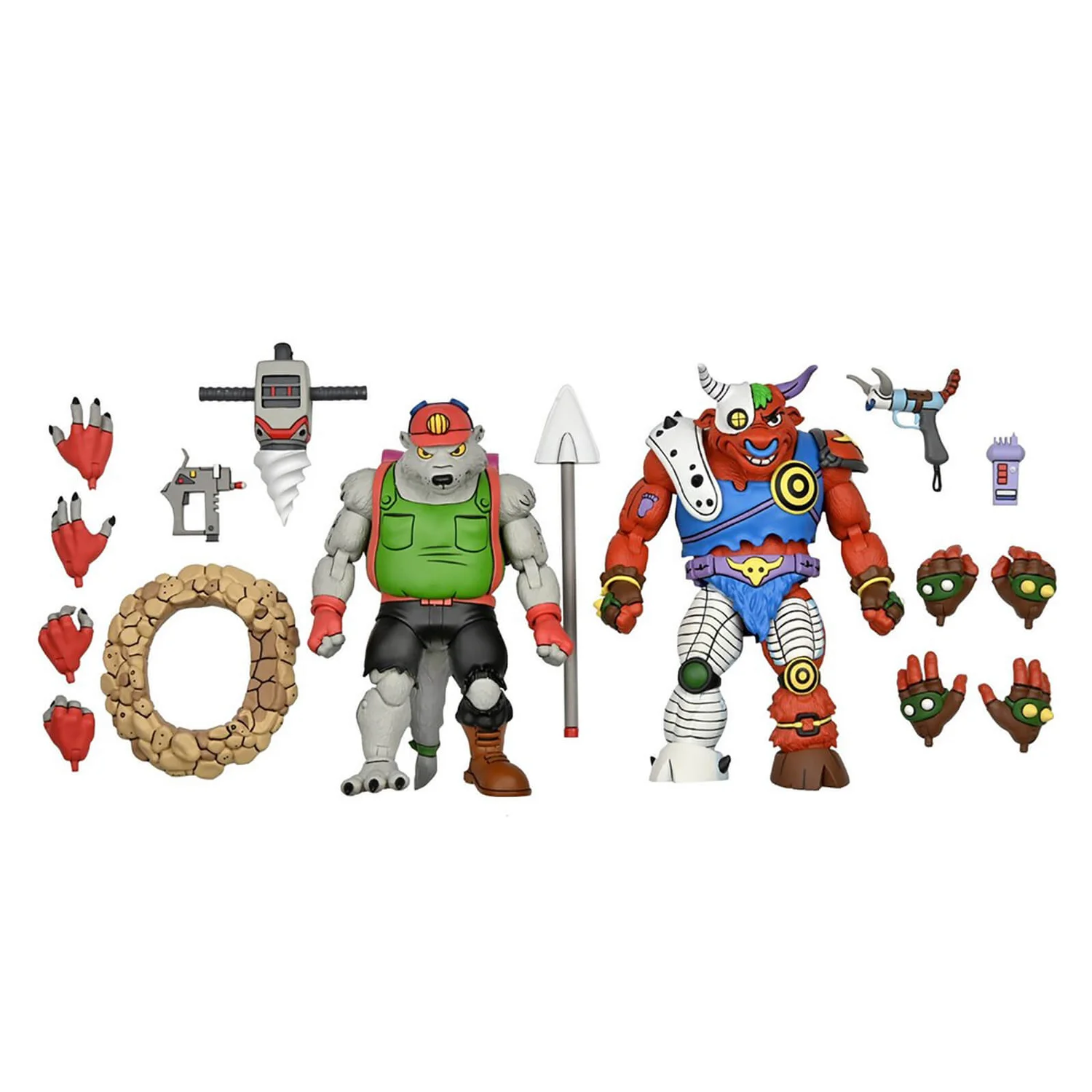 TMNT Cartoon Dirtbag and Groundchuck 2-Pack 7 Inch Scale Action Figures Teenage Mutant Ninja Turtles