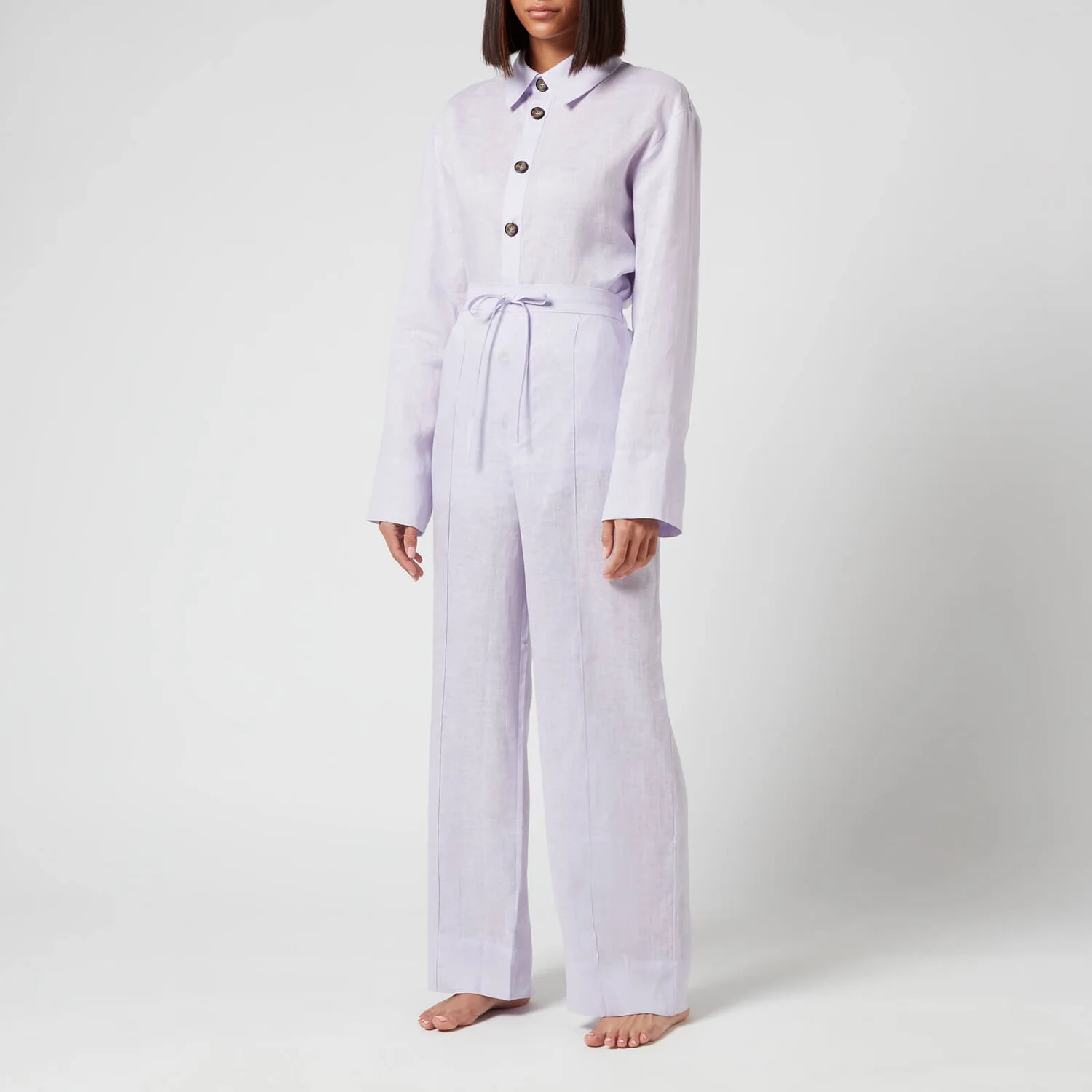 Sleeper Women's Unisex Linen Pajama Set with Pants - Lavender