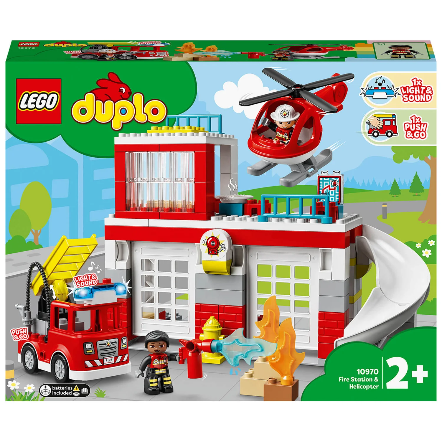 LEGO DUPLO Town Fire Station & Helicopter Kids Toy (10970)