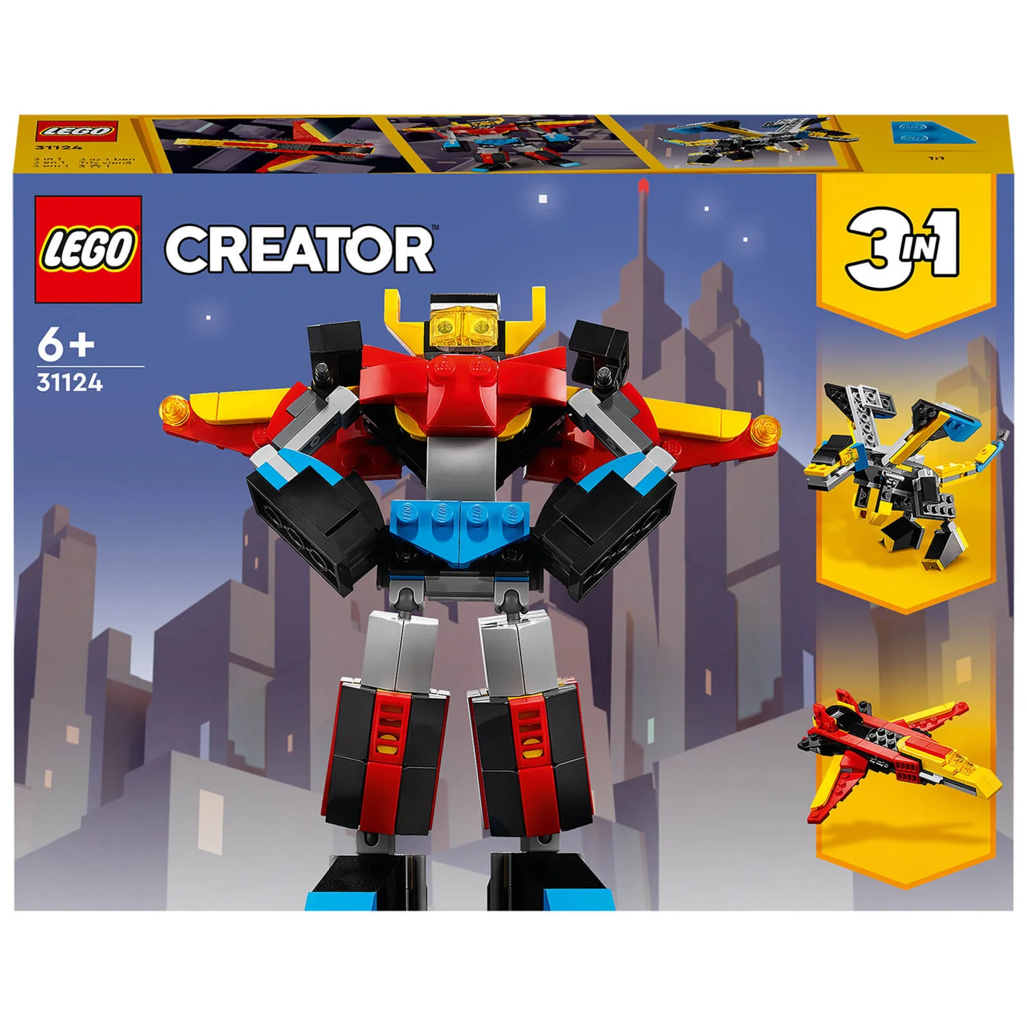 LEGO Creator: 3 in 1 Super Robot, Dragon, Jet Plane Toy (31124)