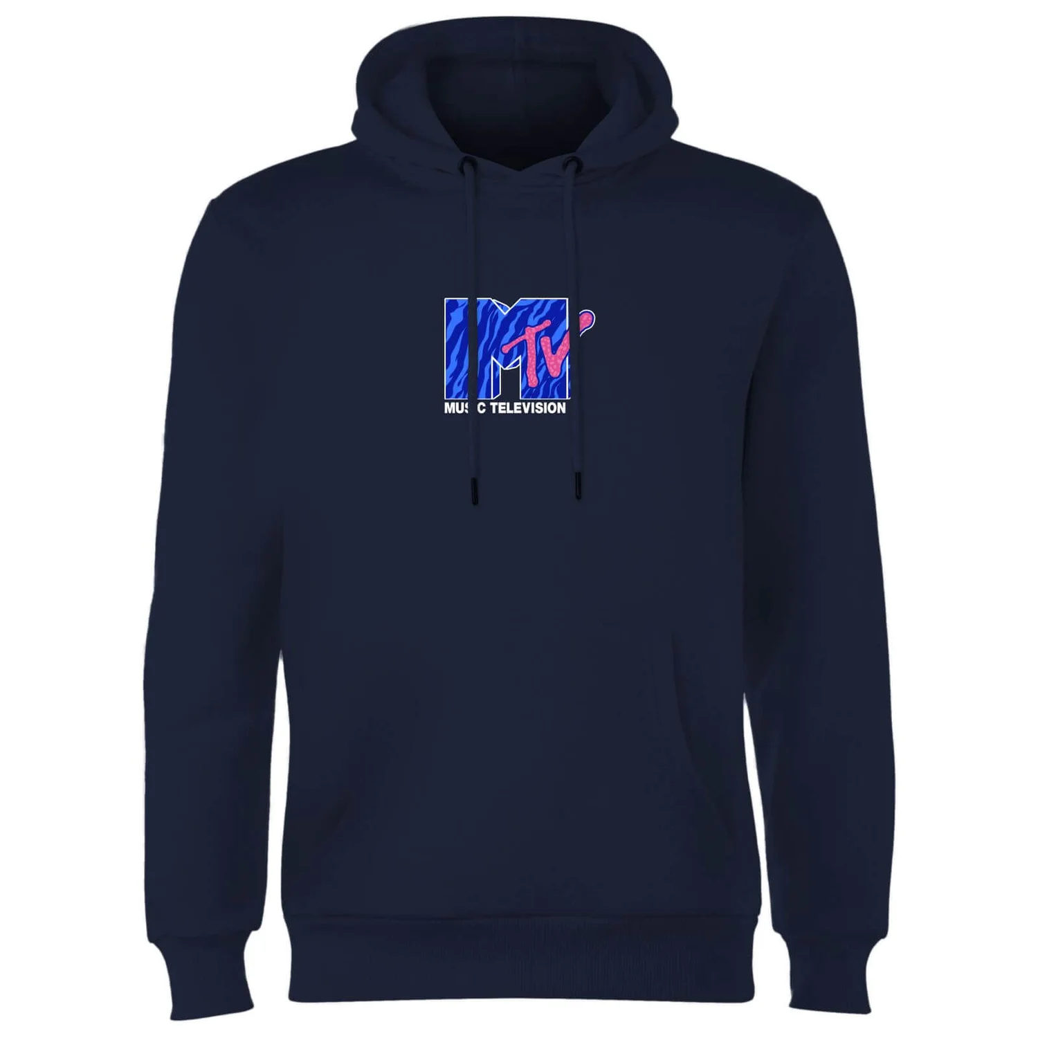 MTV Front Print Hoodie - Navy