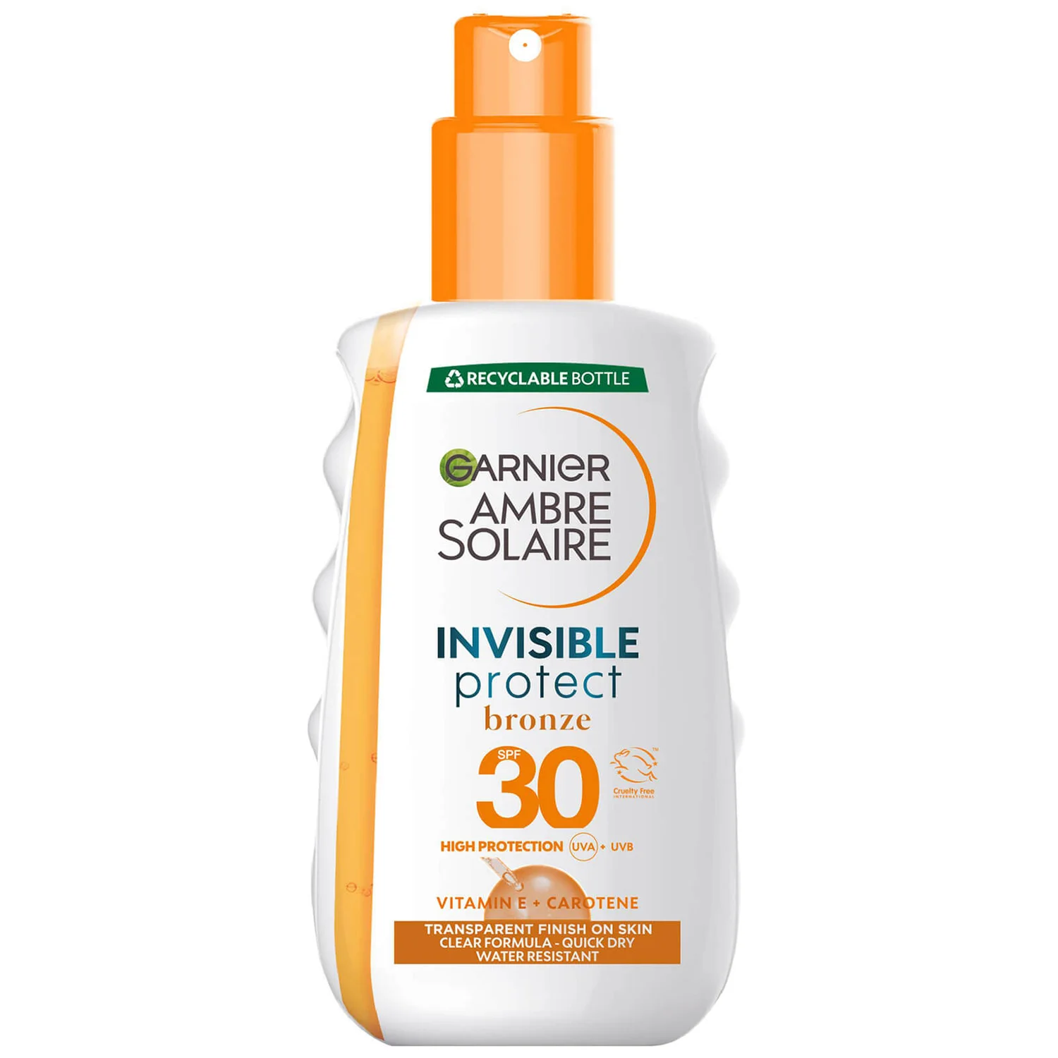 Garnier Ambre Solaire Invisible Protect Bronze Transparent SPF30  Sun Cream Spray 200ml