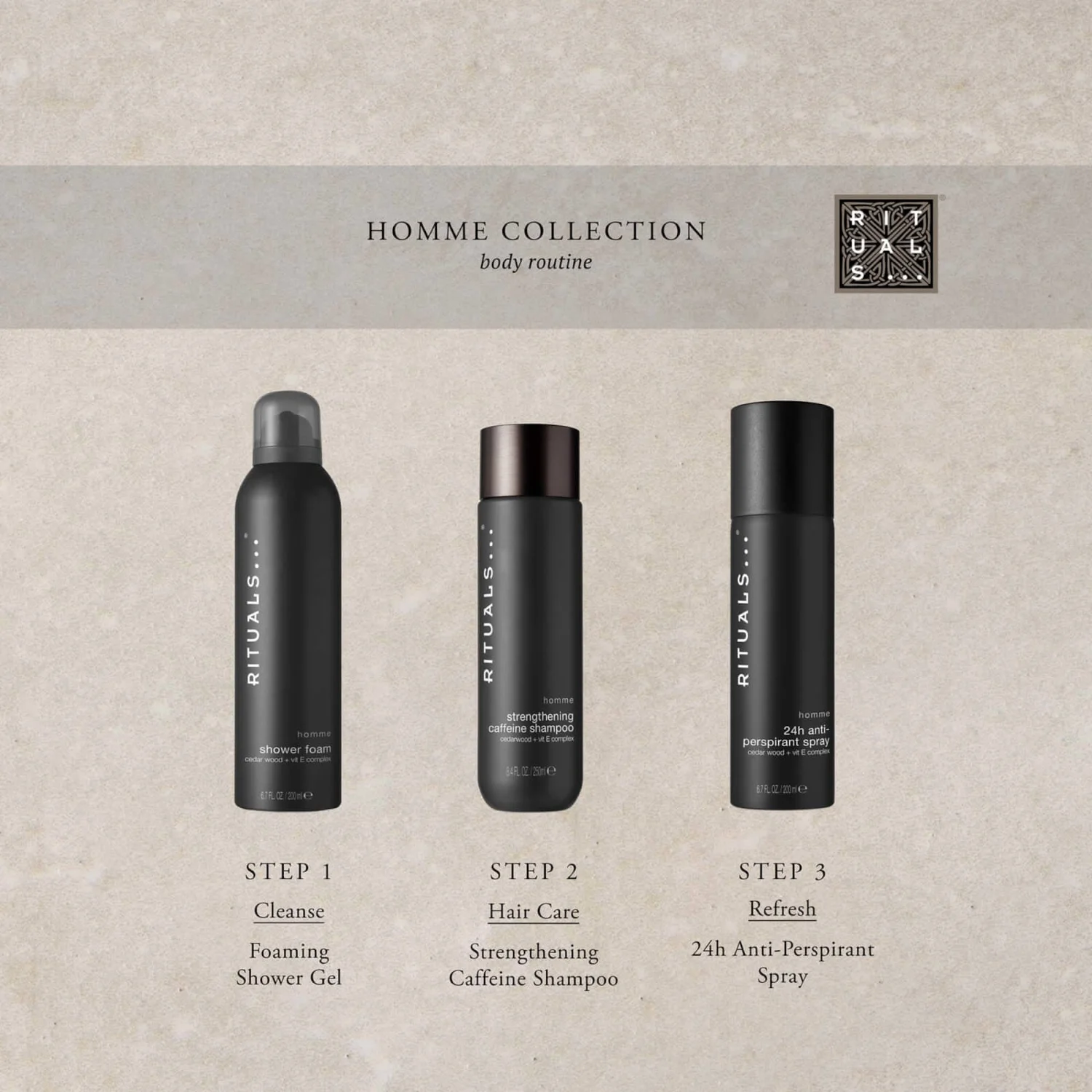 Rituals Homme Collection Cedar Wood and Vitamin E Complex Xịt ngăn mồ hôi 24H 200ml