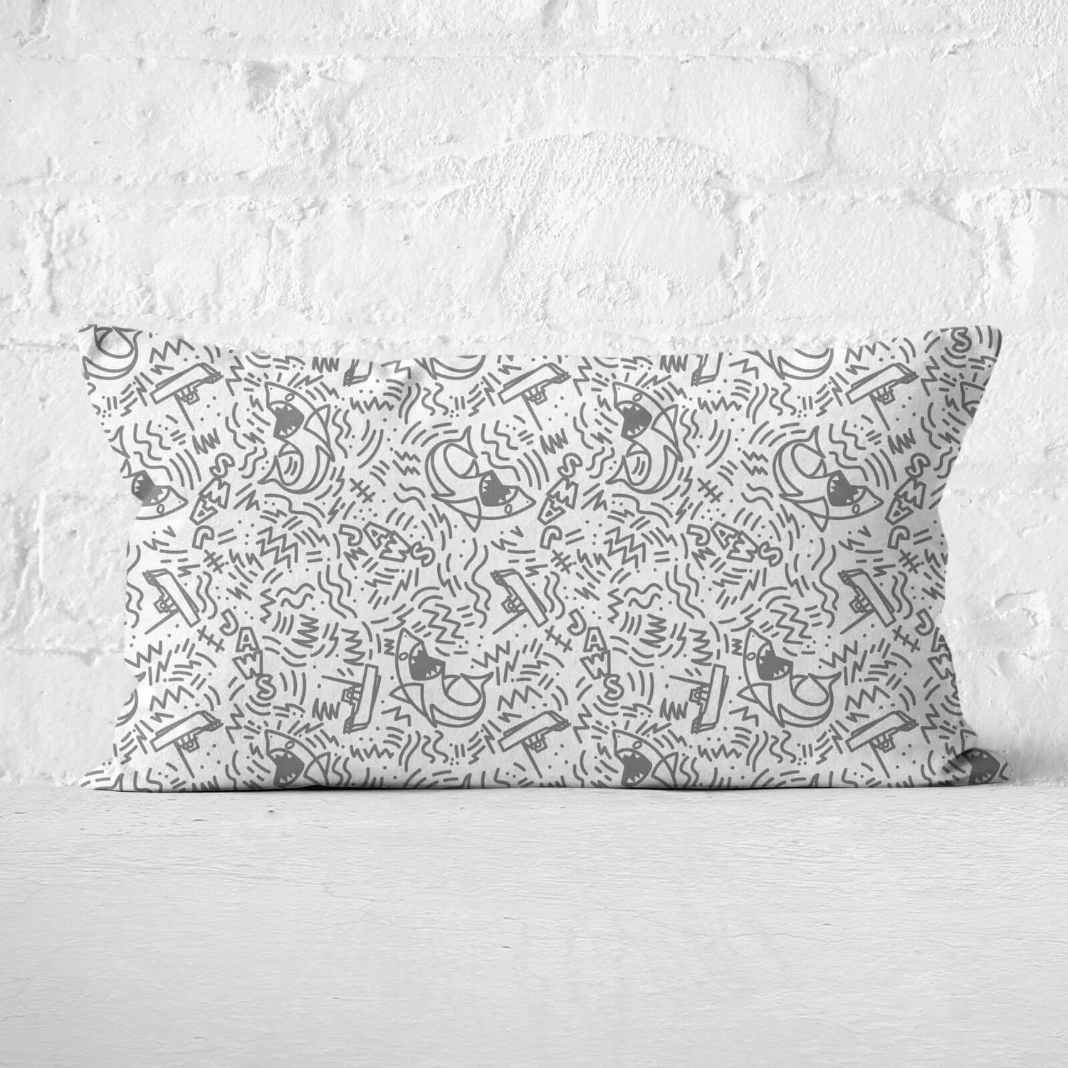 Jaws Doodles Rectangular Cushion