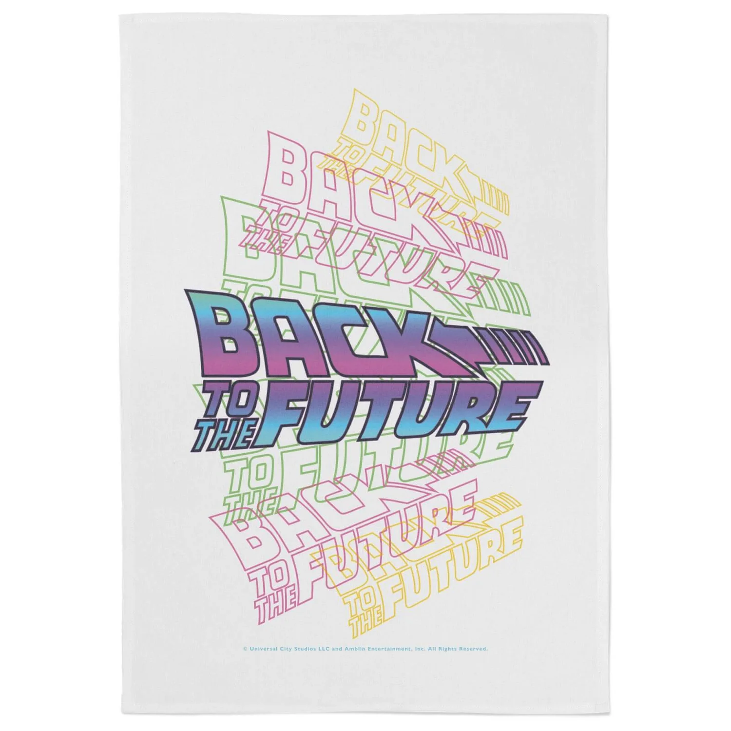Back To The Future Neon Logo Tea Towel
