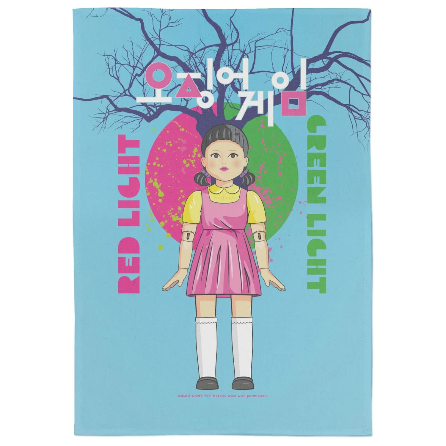 Squid Game Red Light Green Light Tea Towel