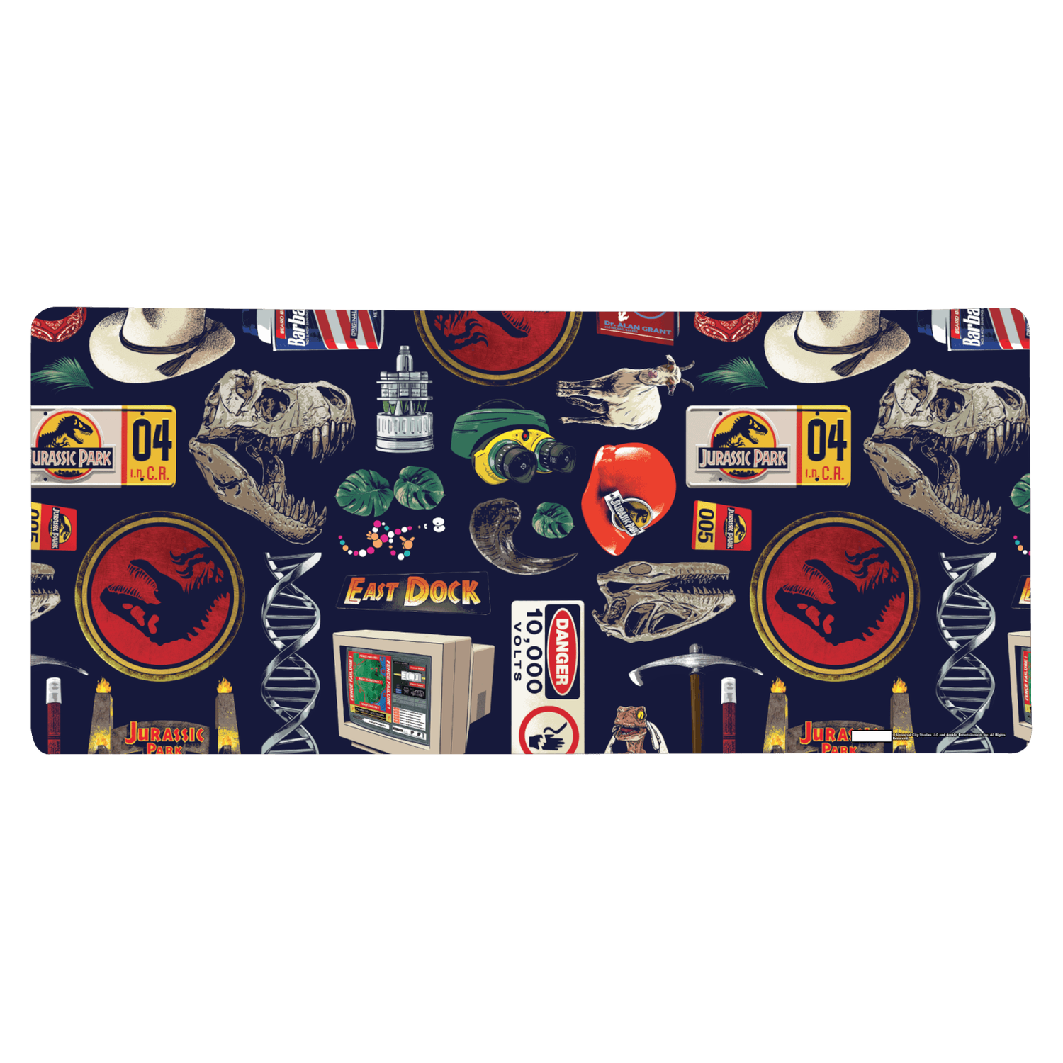 Jurassic Park Retro Icons Gaming Mouse Mat