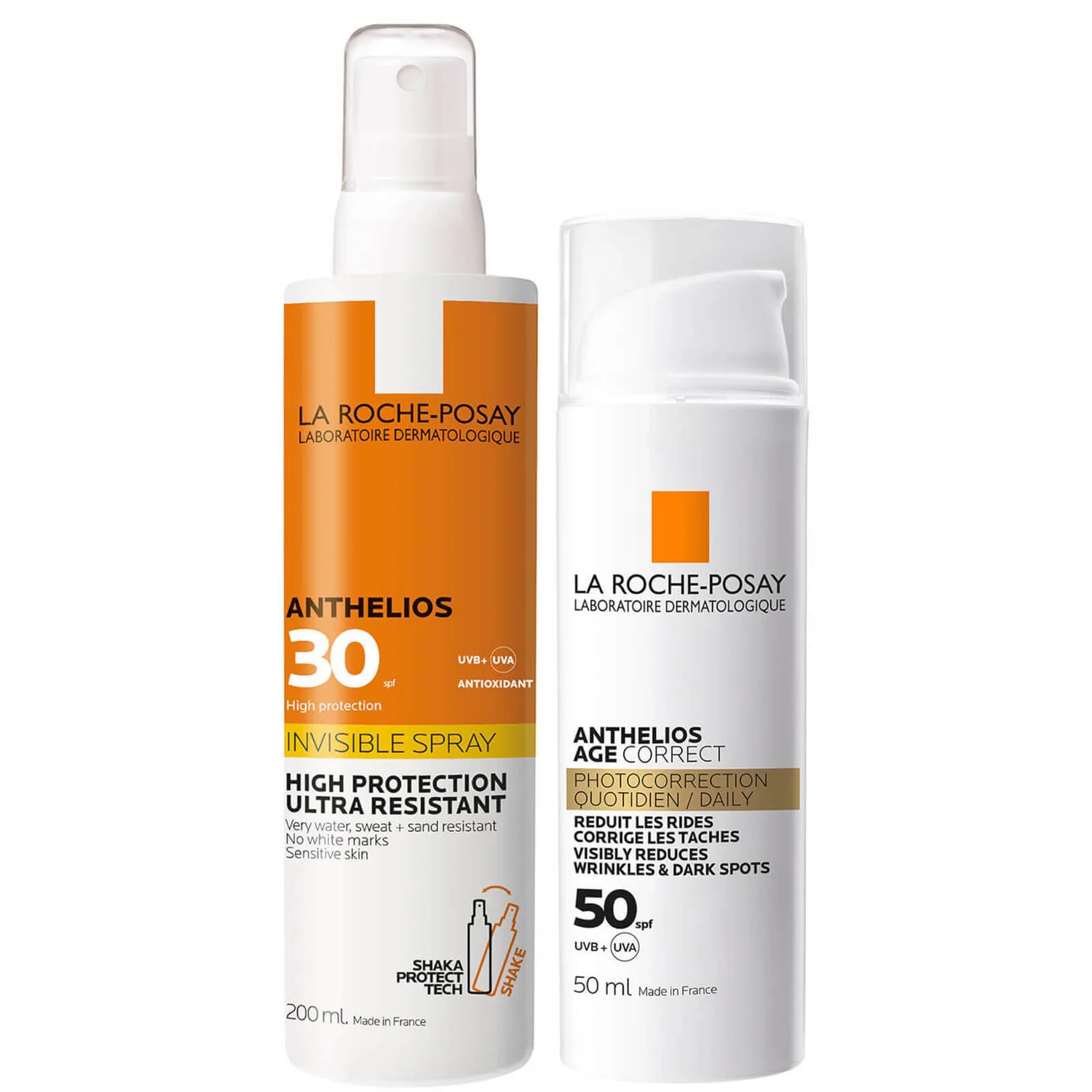 La Roche-Posay Anthelios Age Correct Sun Cream and Invisible Body Mist SPF50 Bundle