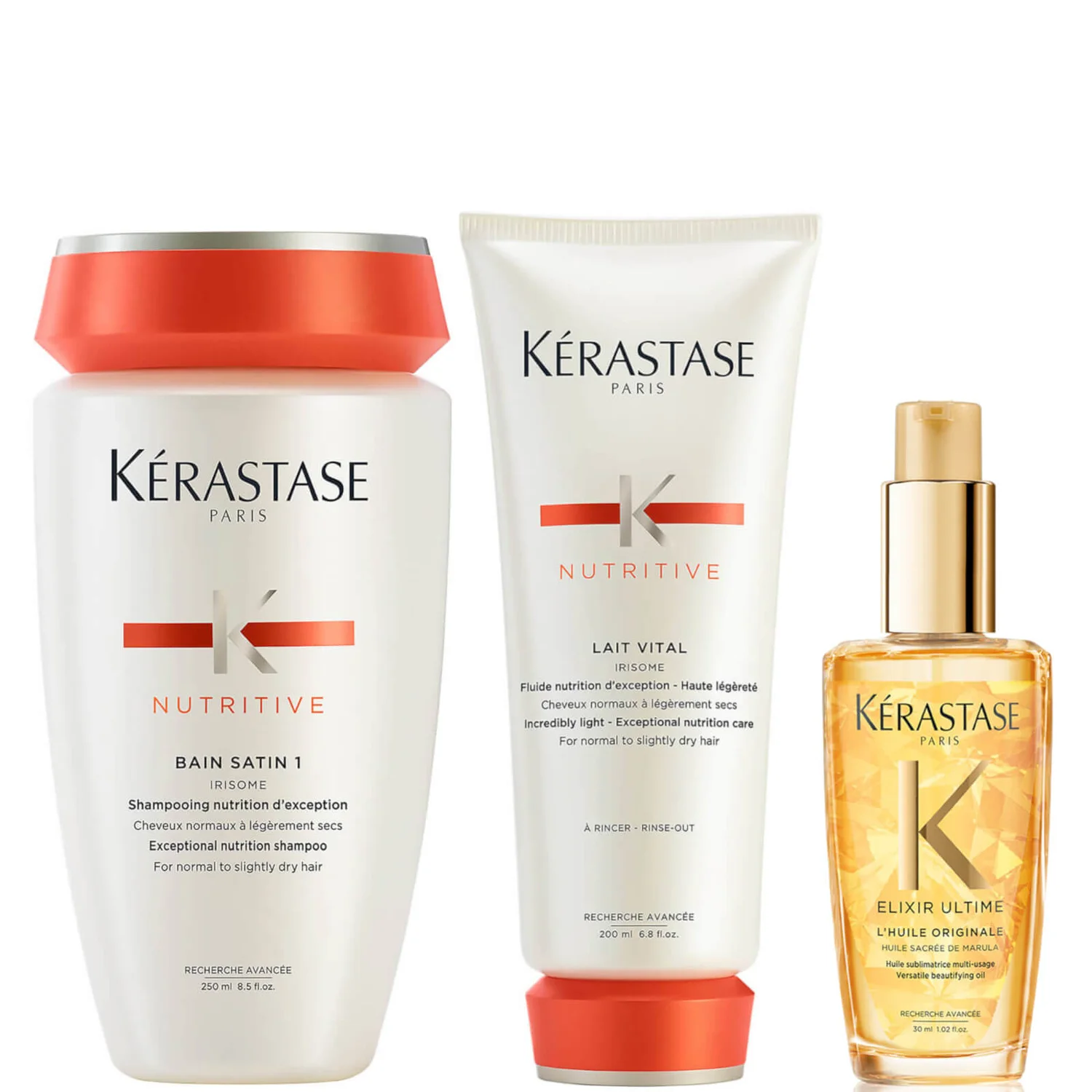 Kérastase Nutritive Bain Satin 1 and Nutritive Lait Vital Bundle