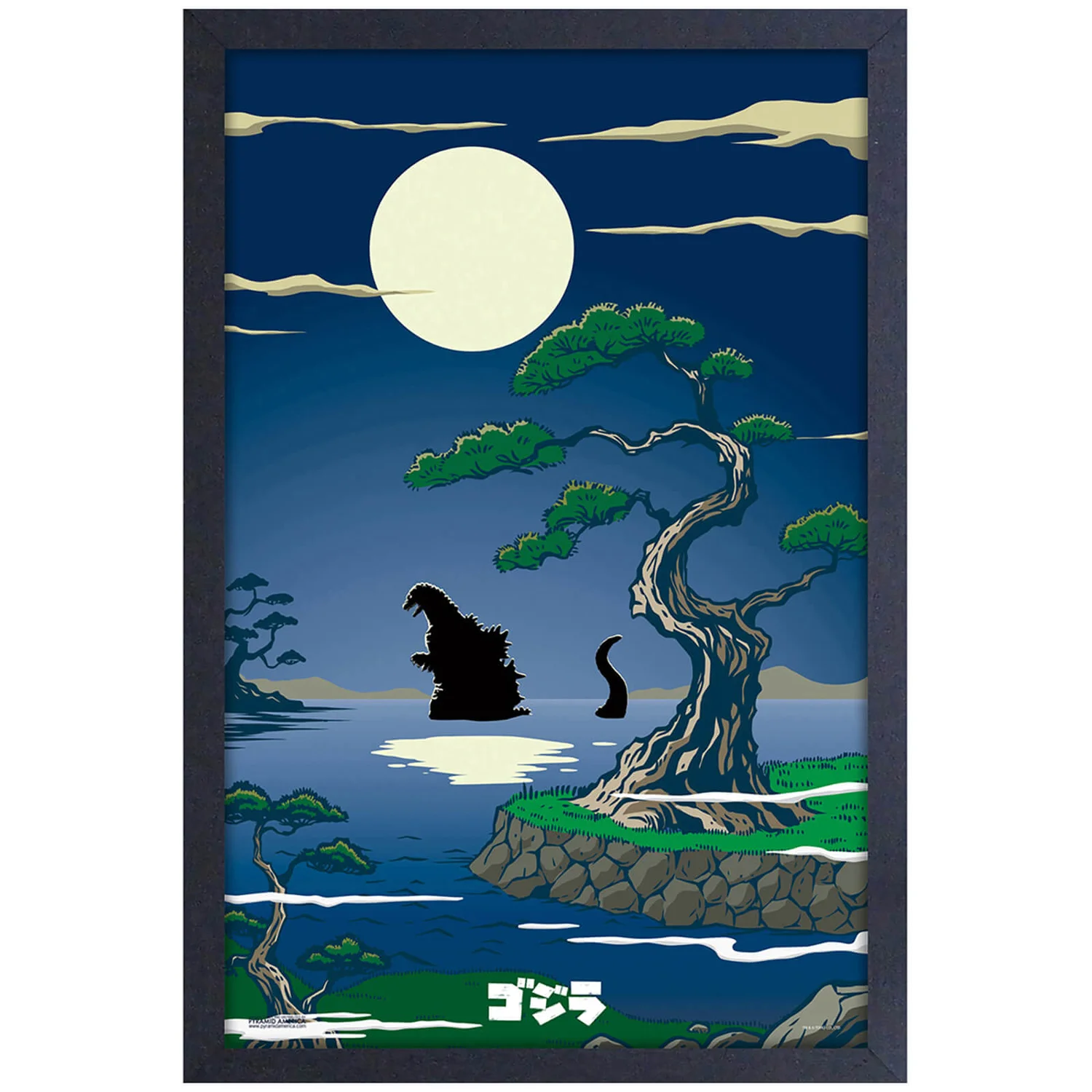 Godzilla Moon Framed Art Print