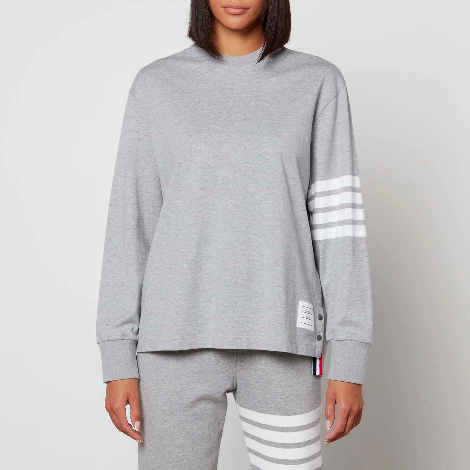 Thom Browne Women's Long Sleeve Oversized T-Shirt - Light Grey - IT 38/UK 6