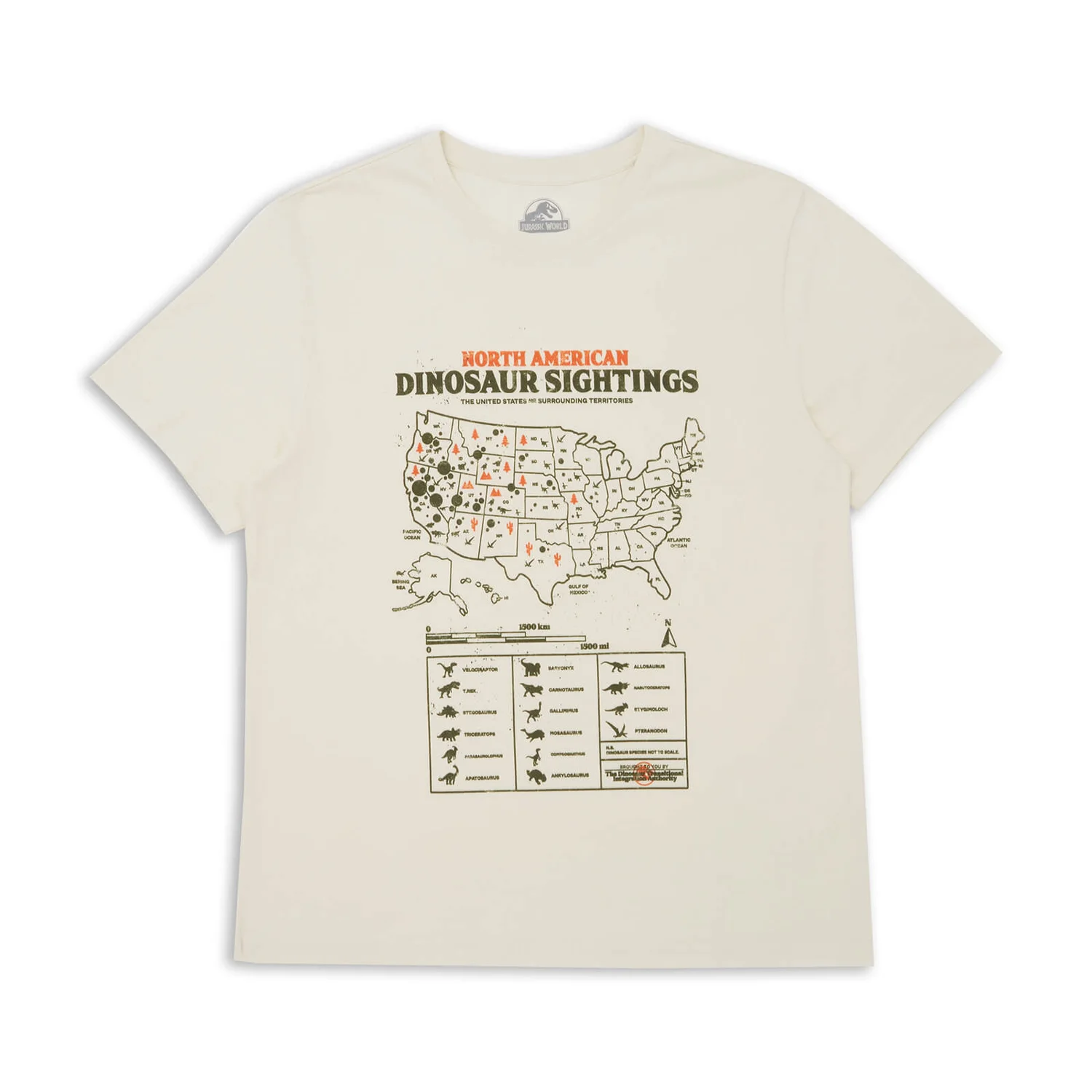 Jurassic World Dinosaur Sightings Men's T-Shirt - Cream