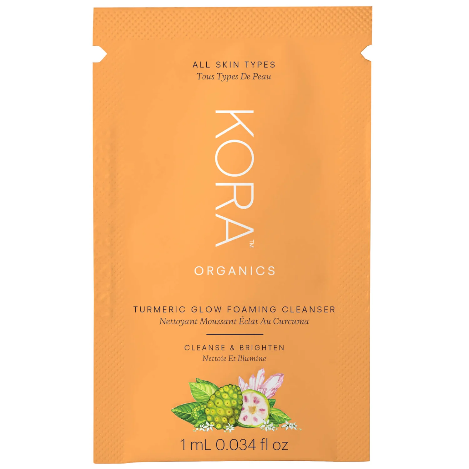 Kora Organics Turmeric Glow Foaming Cleanser Sachet Sample 1ml