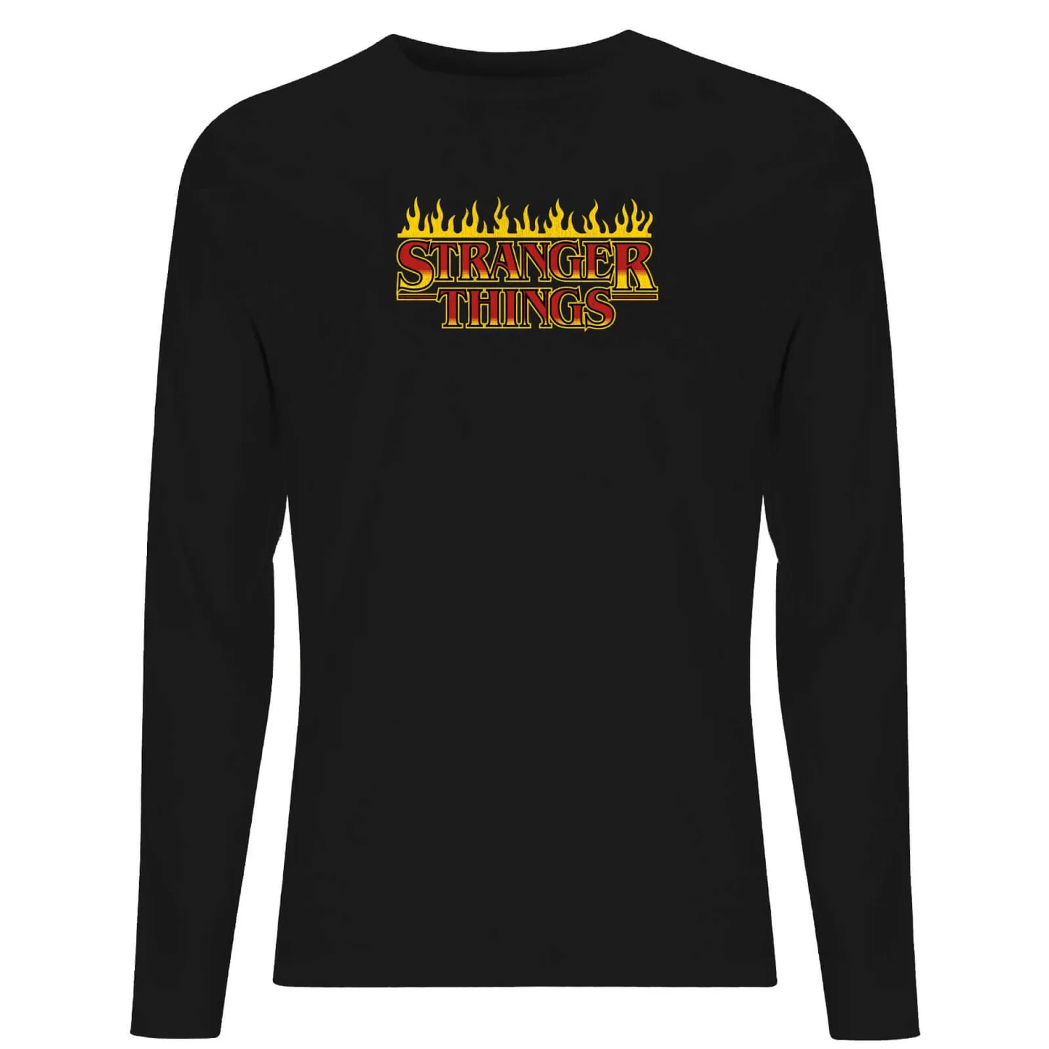 Stranger Things Flames Logo Unisex Long Sleeve T-Shirt - Black