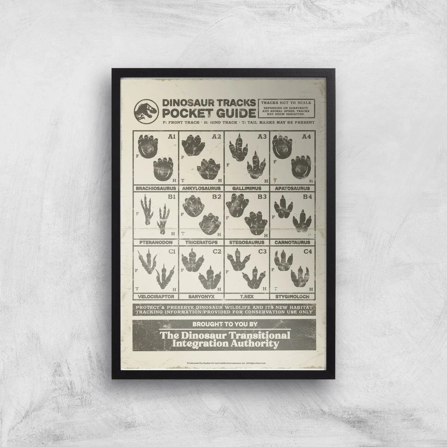 Jurassic World Dino Tracks Pocket Guide Giclee Art Print