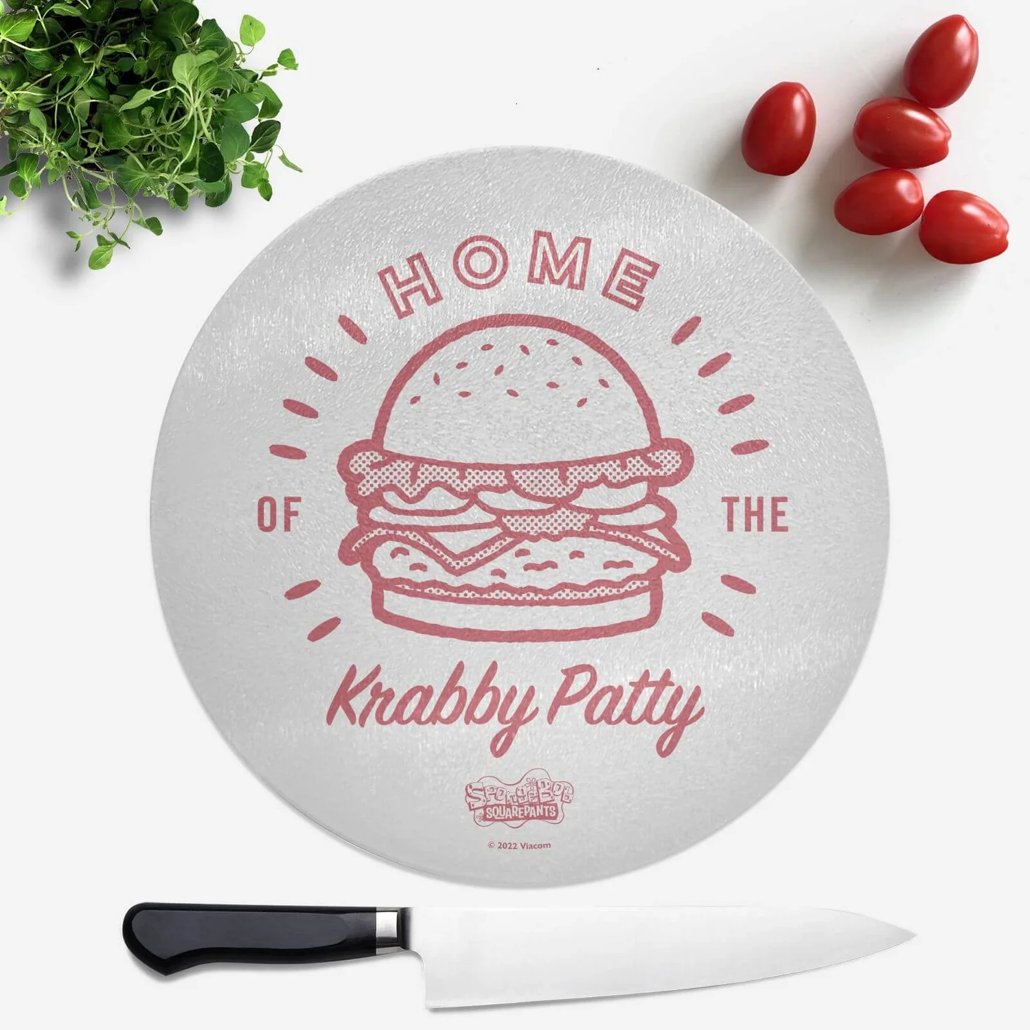 Spongebob Squarepants Home Of The Krabby Patty Round Chopping Board