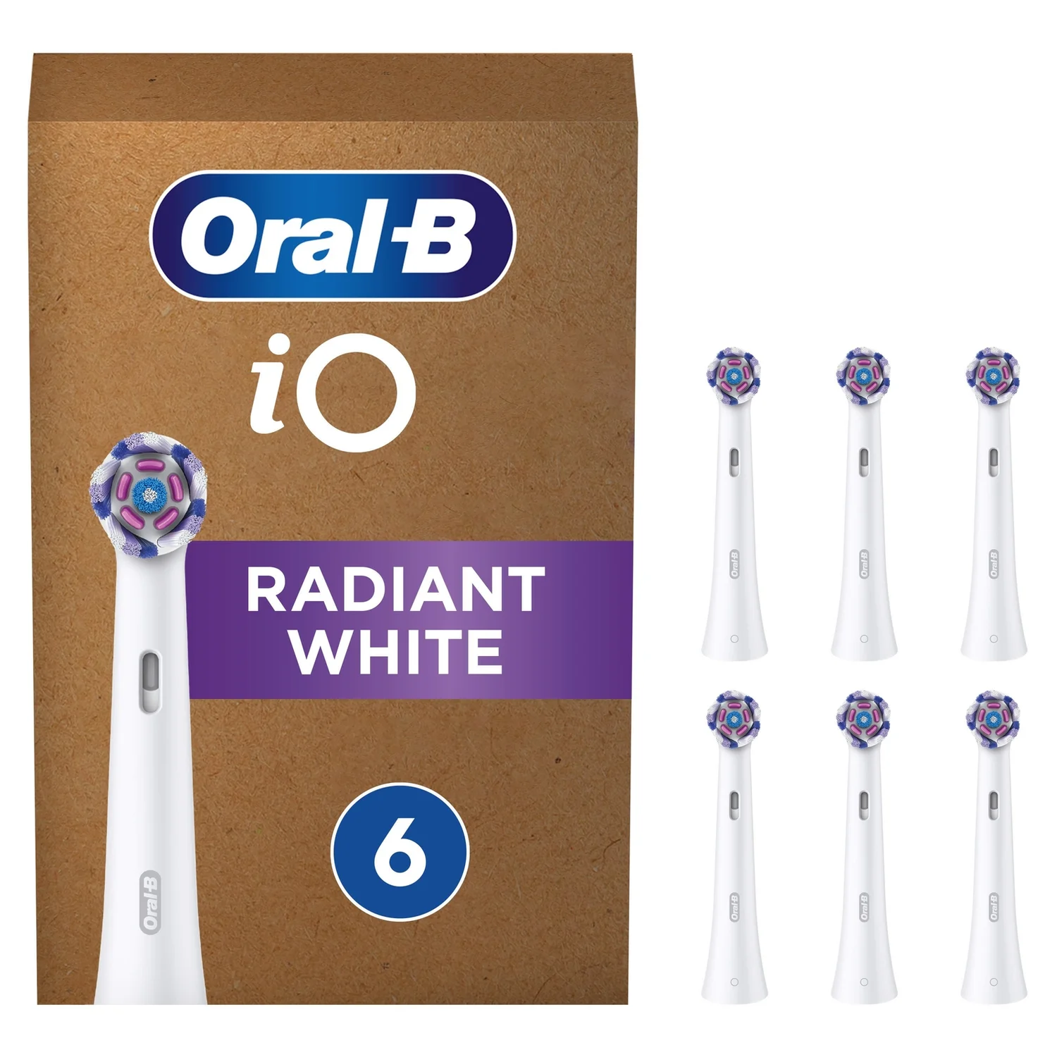 Oral B iO Radiant White Brush Heads, 6 Pieces