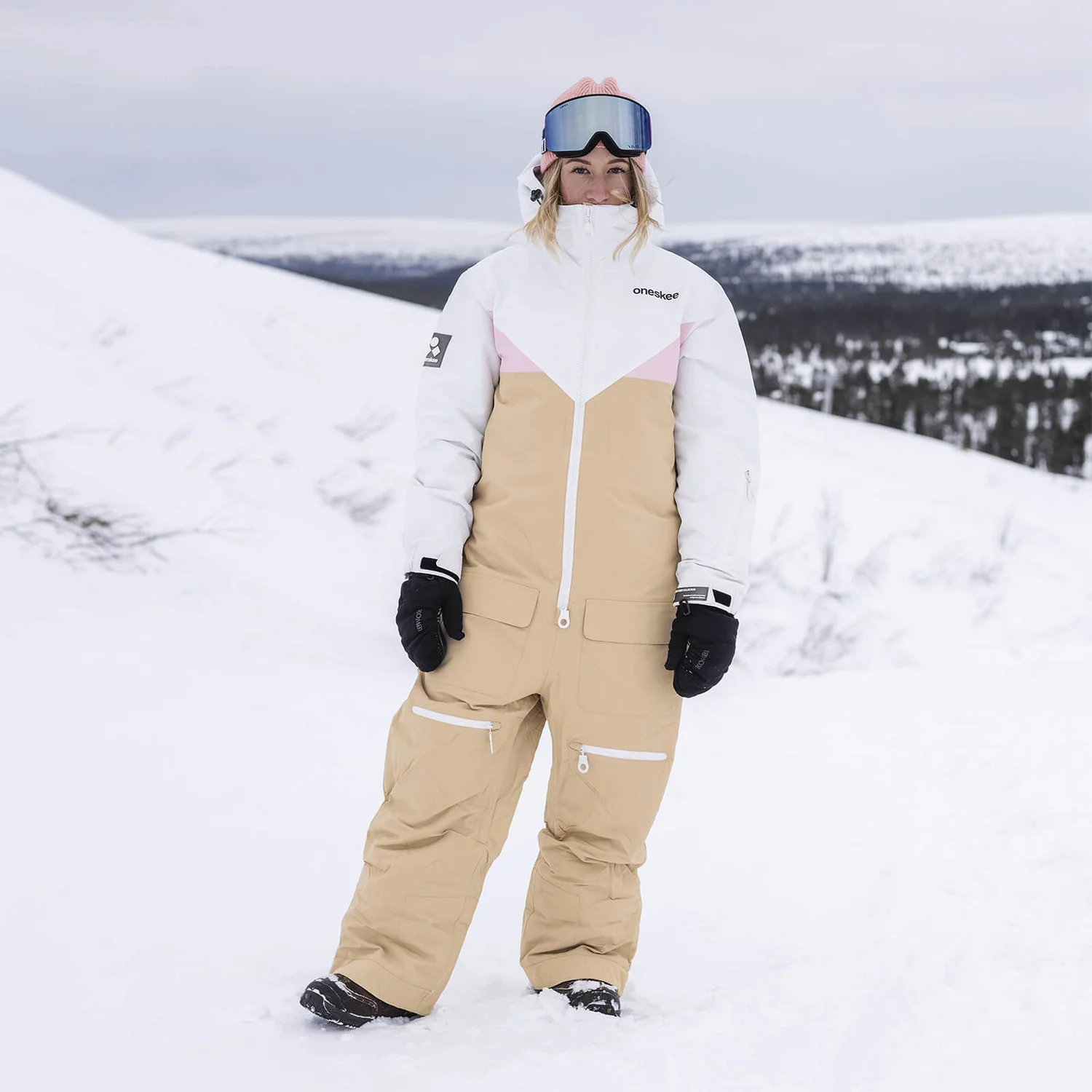 One piece ski suit for women