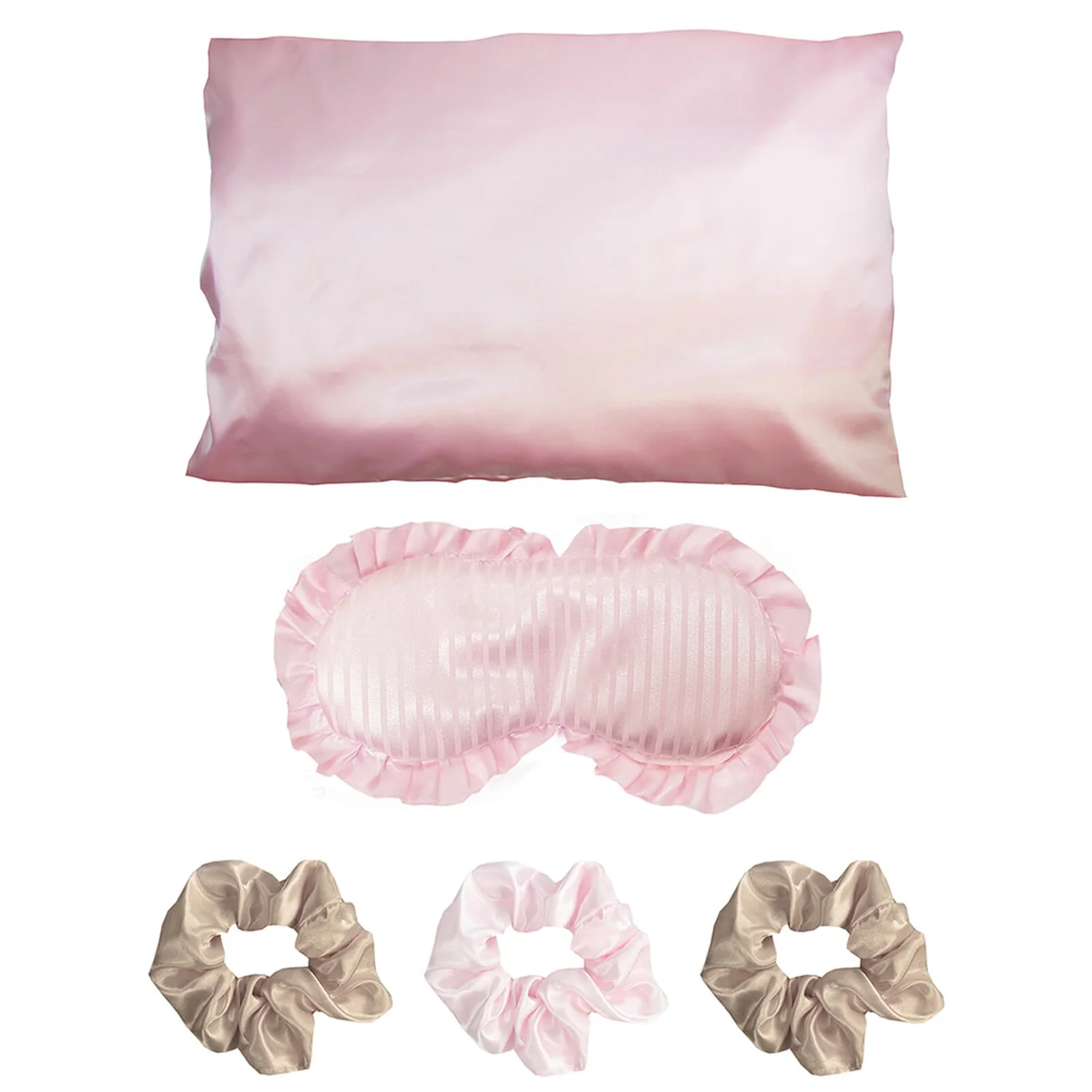 The Vintage Cosmetic Company Sleeping Beauty Set With Scrunchies Pink