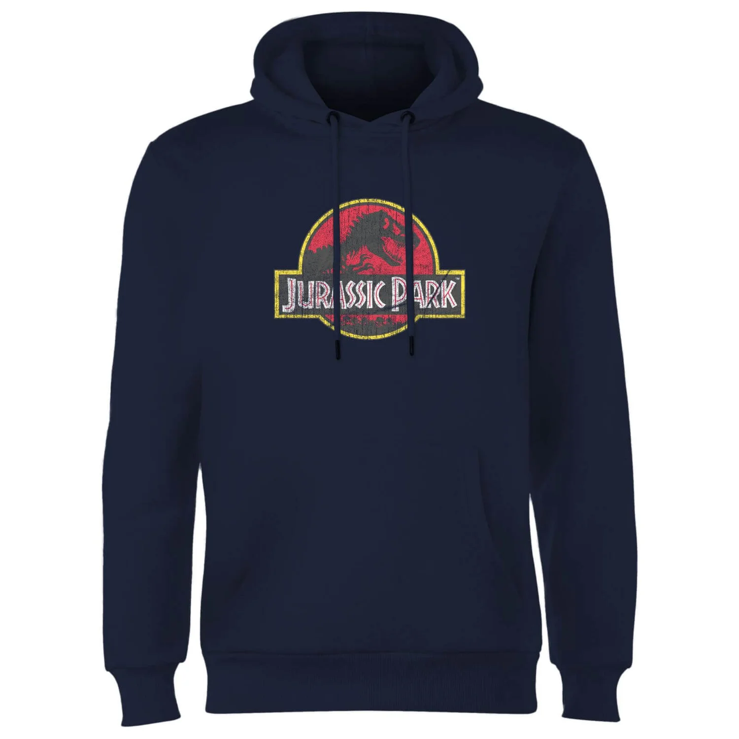 Jurassic Park Logo Vintage Hoodie - Navy
