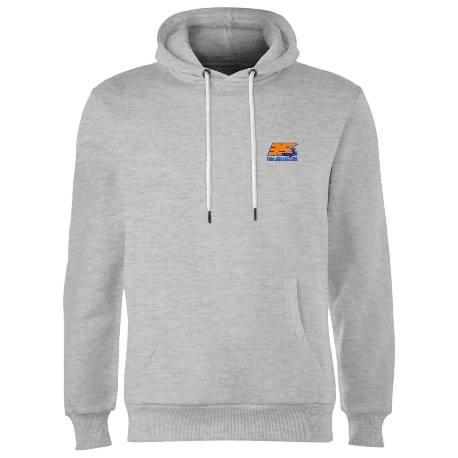 Back To The Future 35 Hill Valley Front Hoodie - Grey