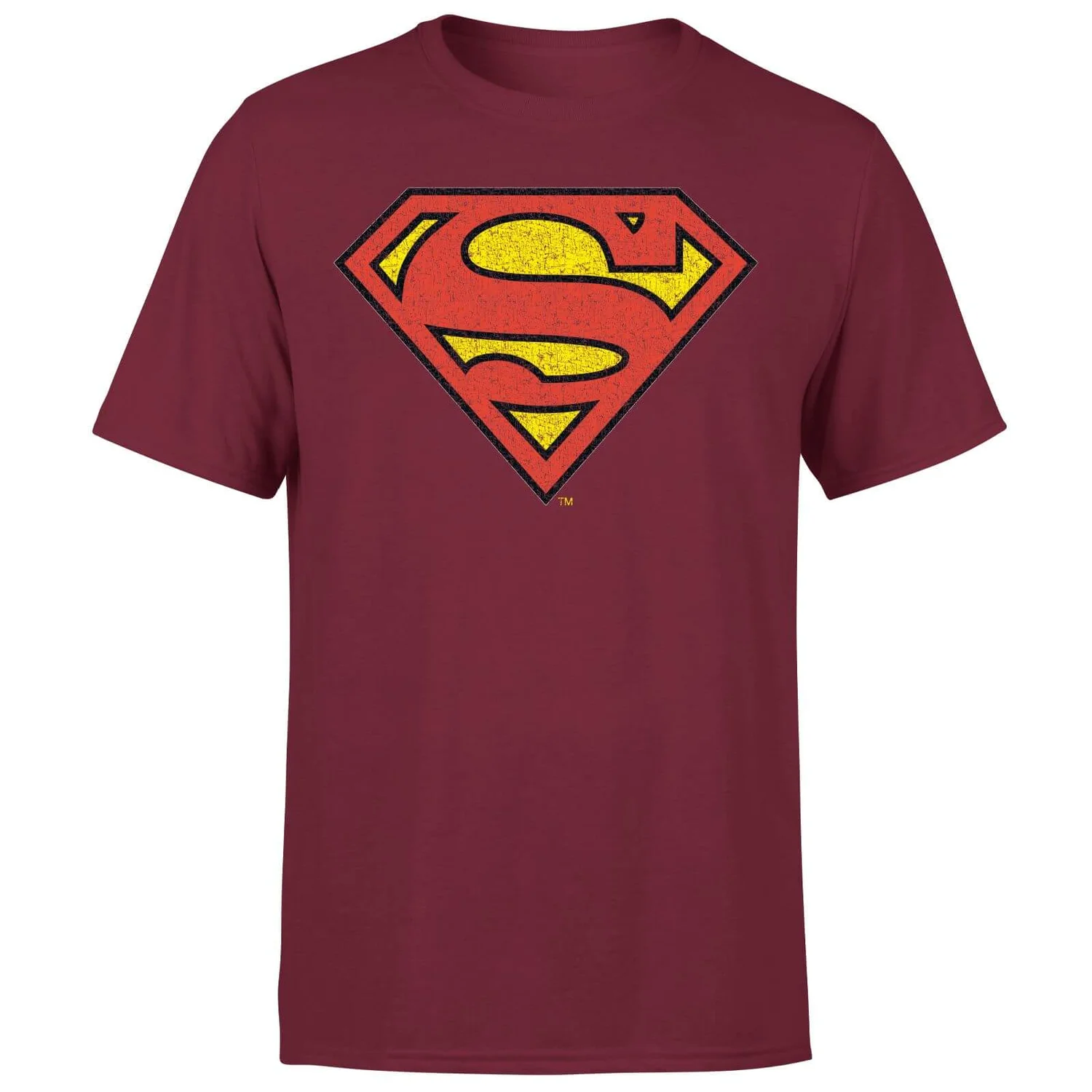 Official Superman Crackle Logo Men's T-Shirt - Burgundy
