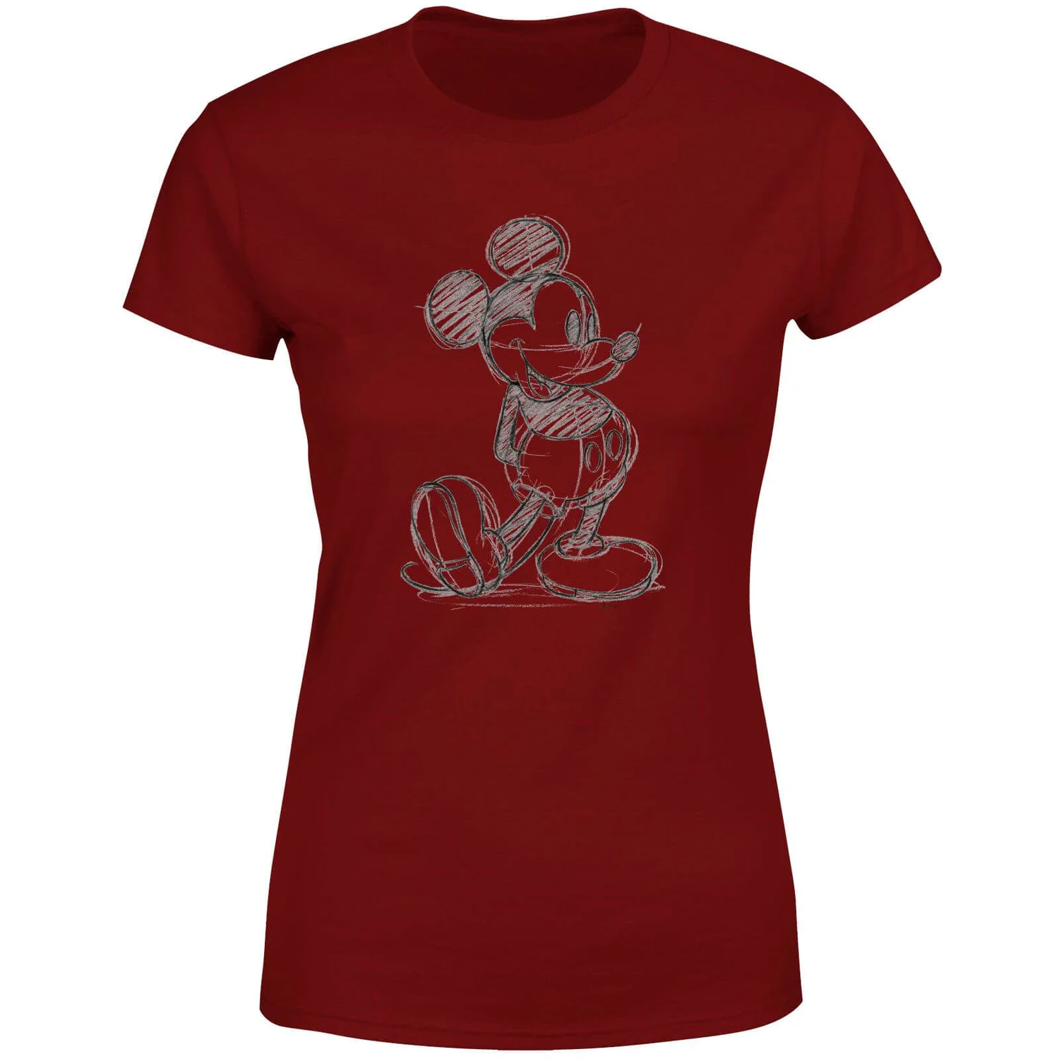 Disney Mickey Mouse Sketch Women's T-Shirt - Burgundy
