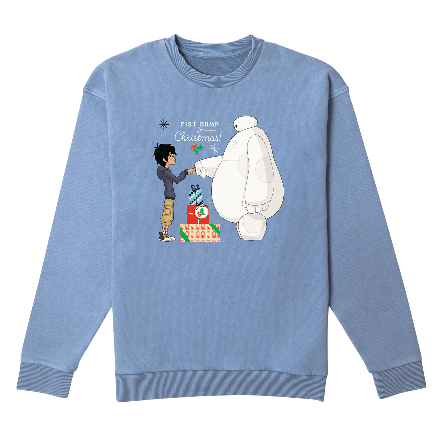 Disney Fist Bump Weihnachtspullover - Denim Blau Acid Wash