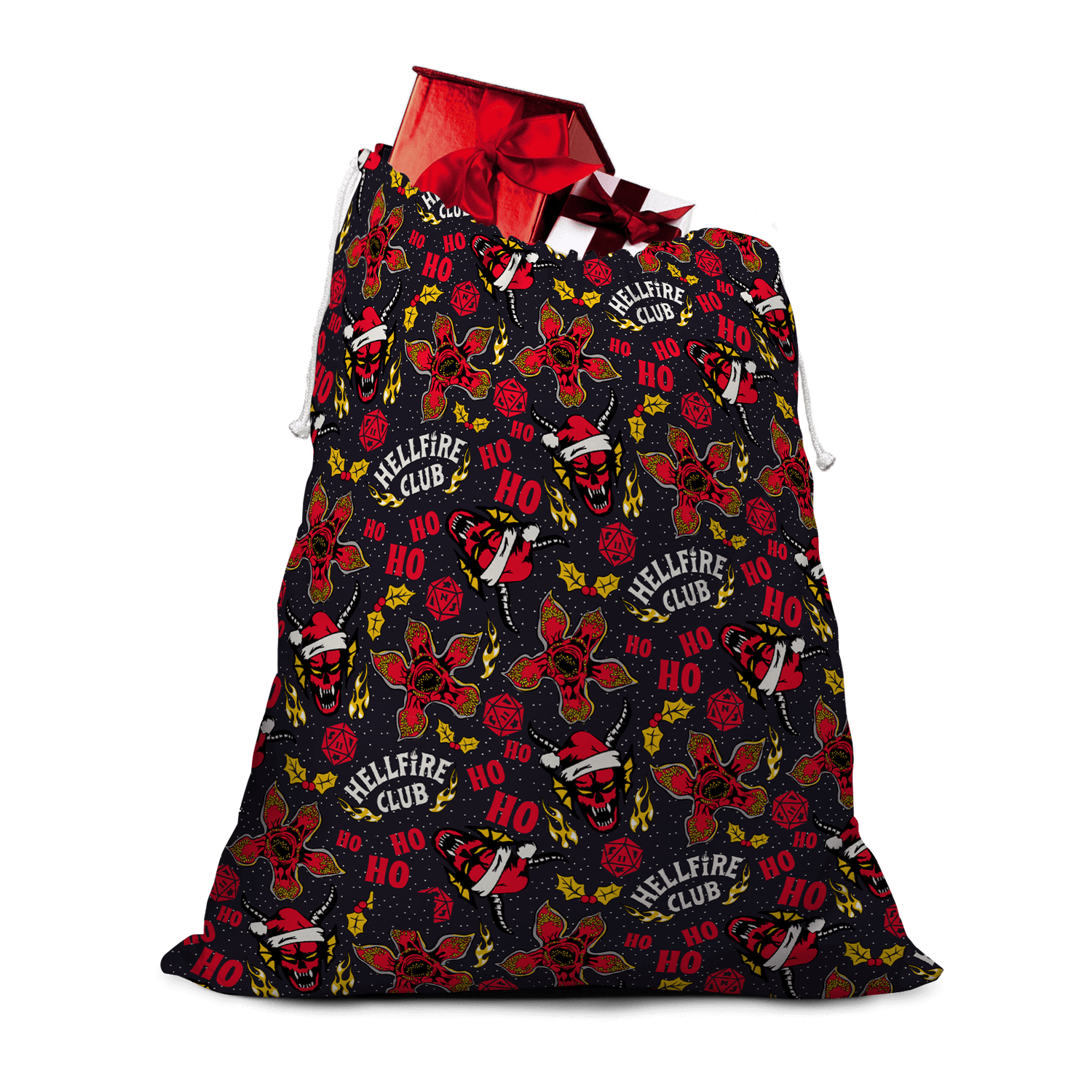 Stranger Things Hellfire Club Ho Ho Ho Christmas Santa Sack