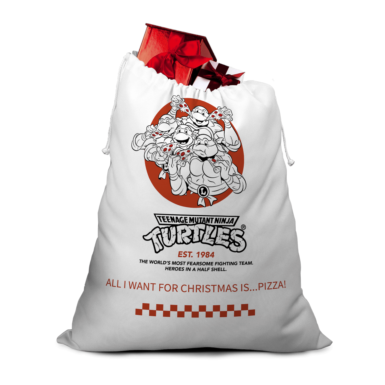 Teenage Mutant Ninja Turtles All I Want For Christmas Is... Pizza! Christmas Santa Sack