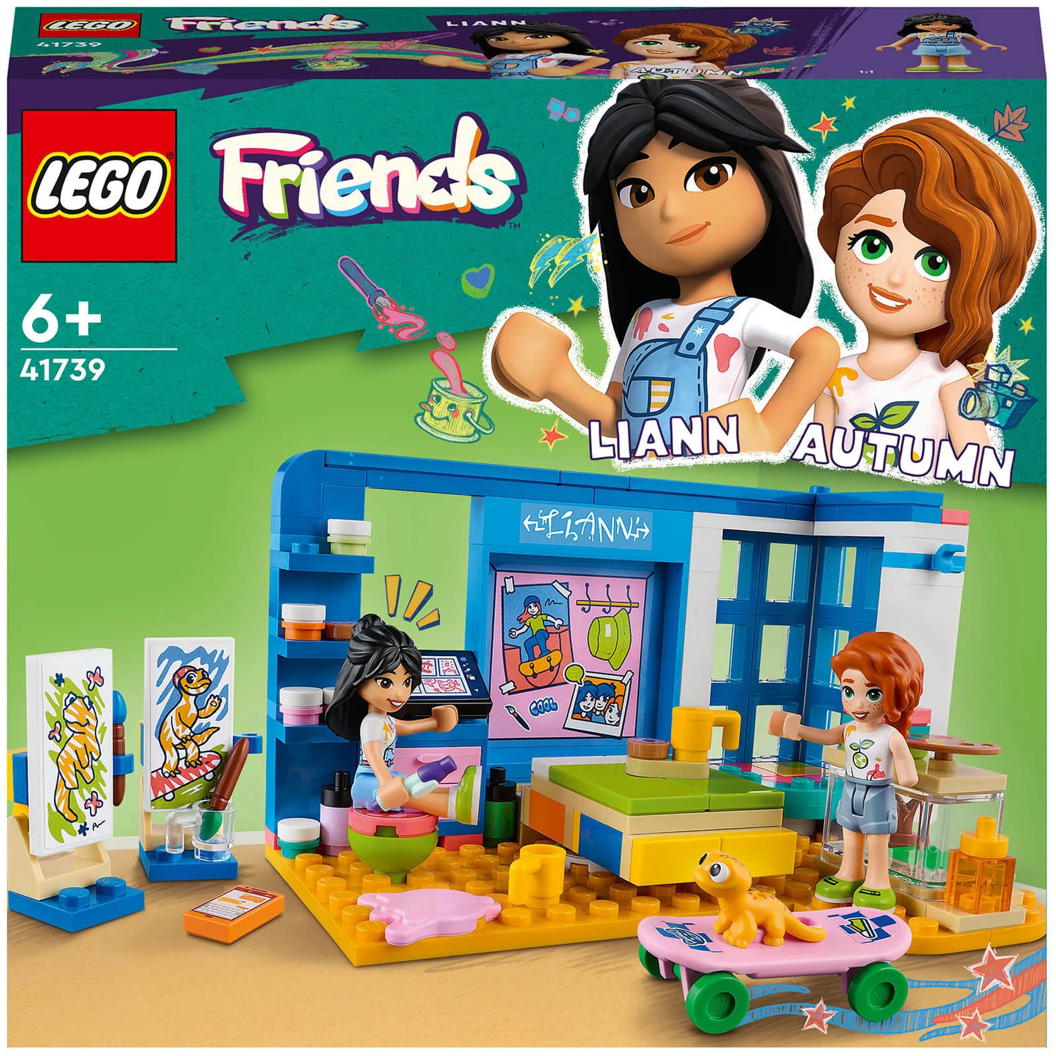 LEGO Friends: Lianns Zimmer, Mini-Puppen und Spielzeug-Tier-Set (41739)