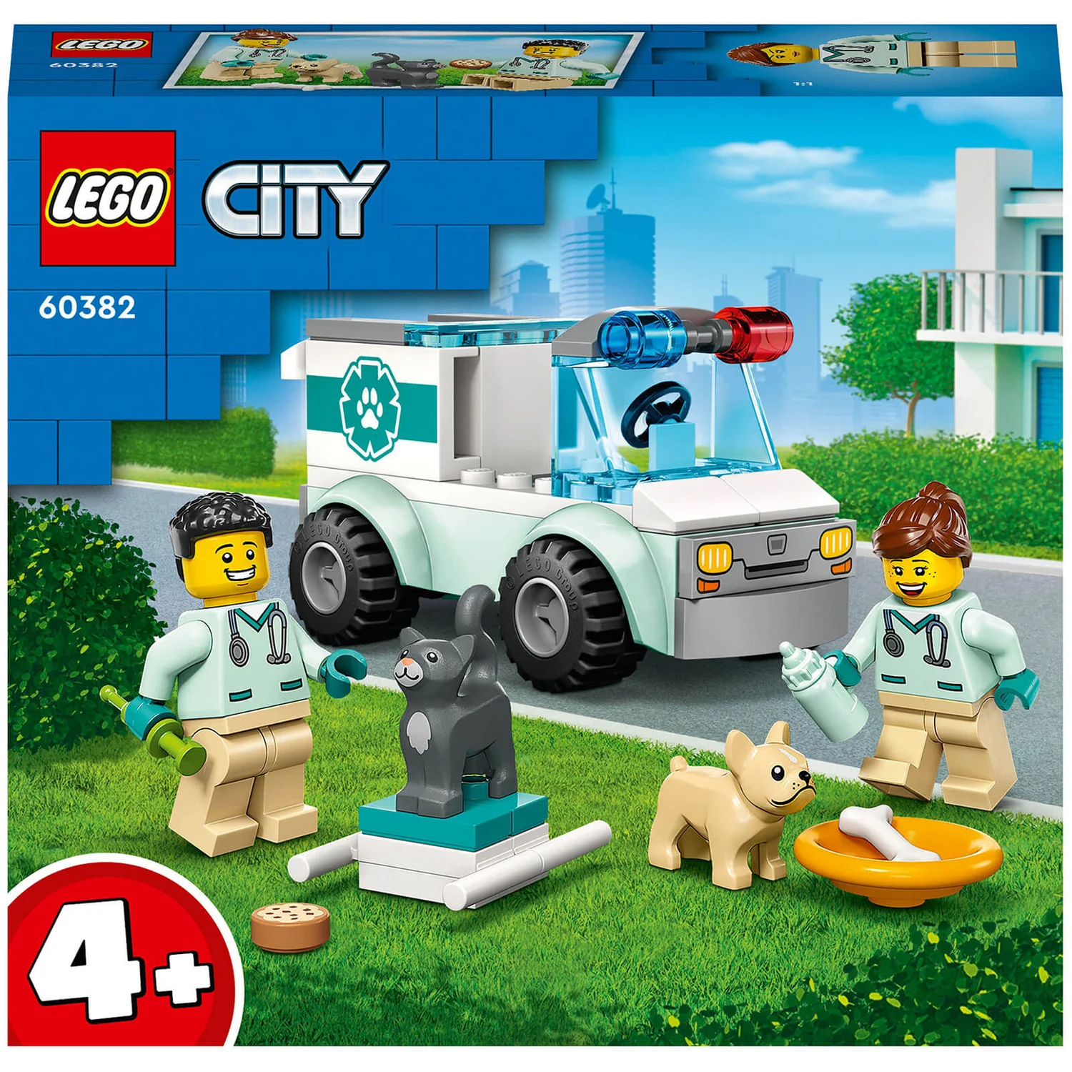 LEGO City: 4+ Vet Van Rescue Toy Animal Ambulance Set (60382)