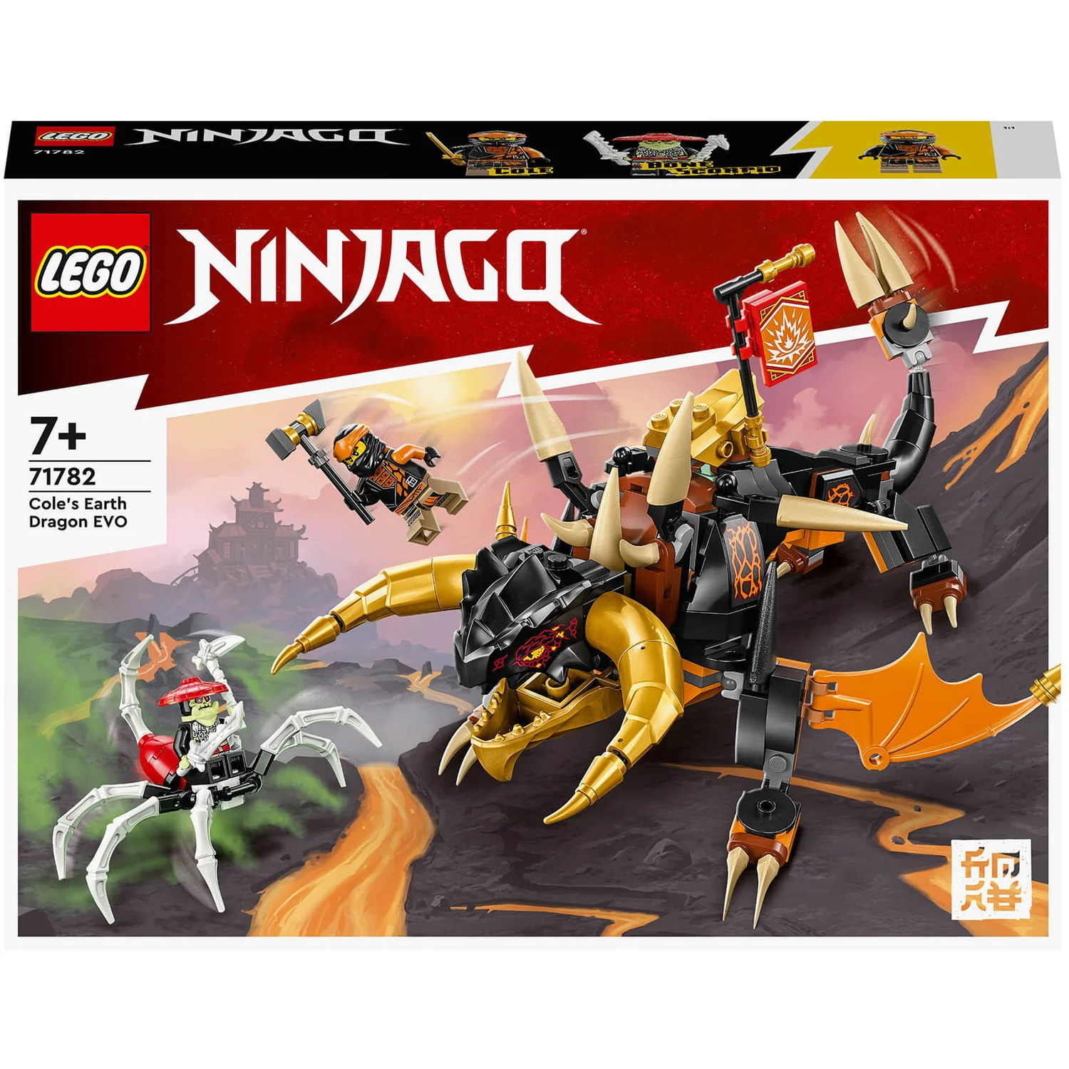 LEGO NINJAGO: Le Dragon de Terre de Cole – Évolution, Jouet avec 2 Minifigurines(71782)