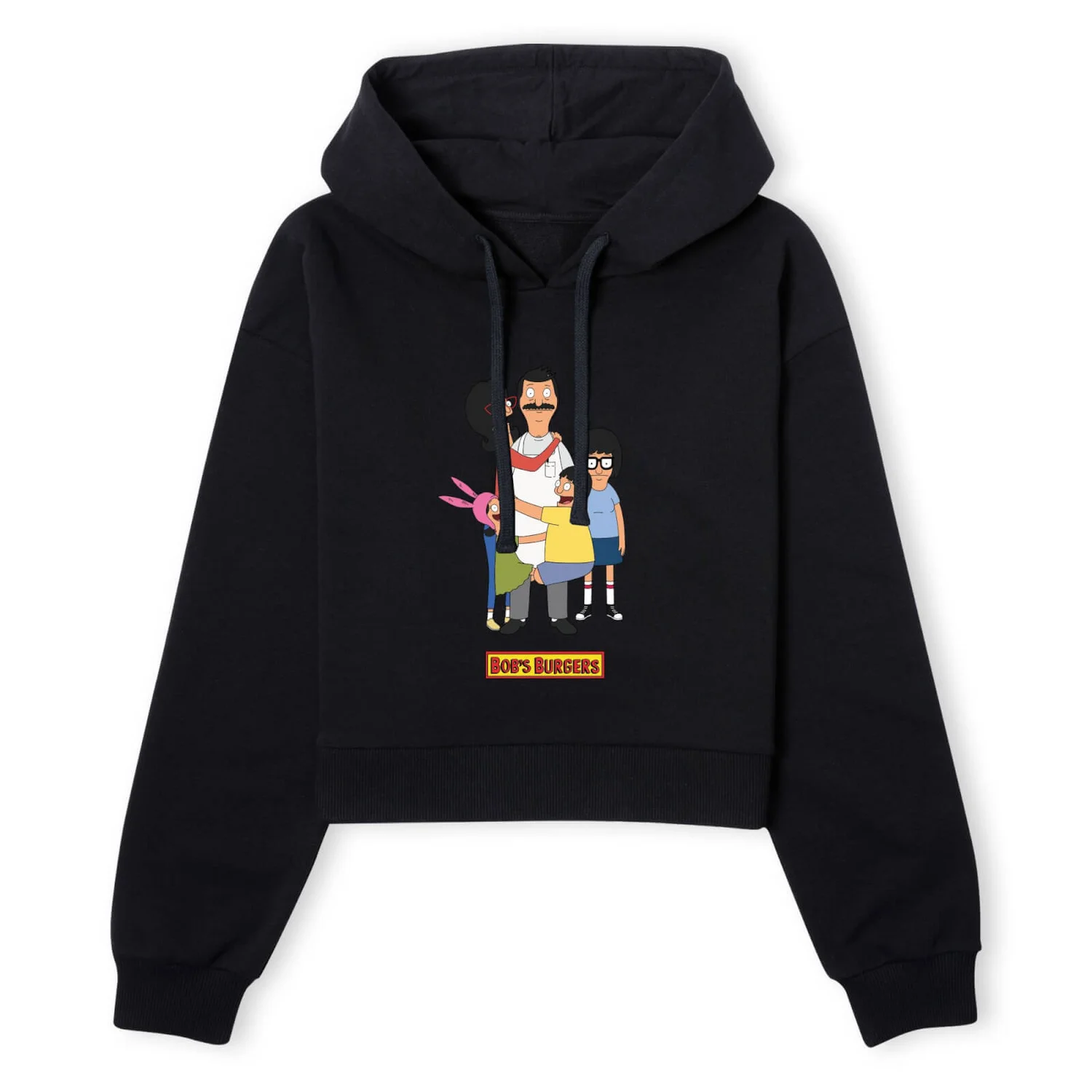 Bob&apos;s Burgers Family Women's Cropped Hoodie - Black